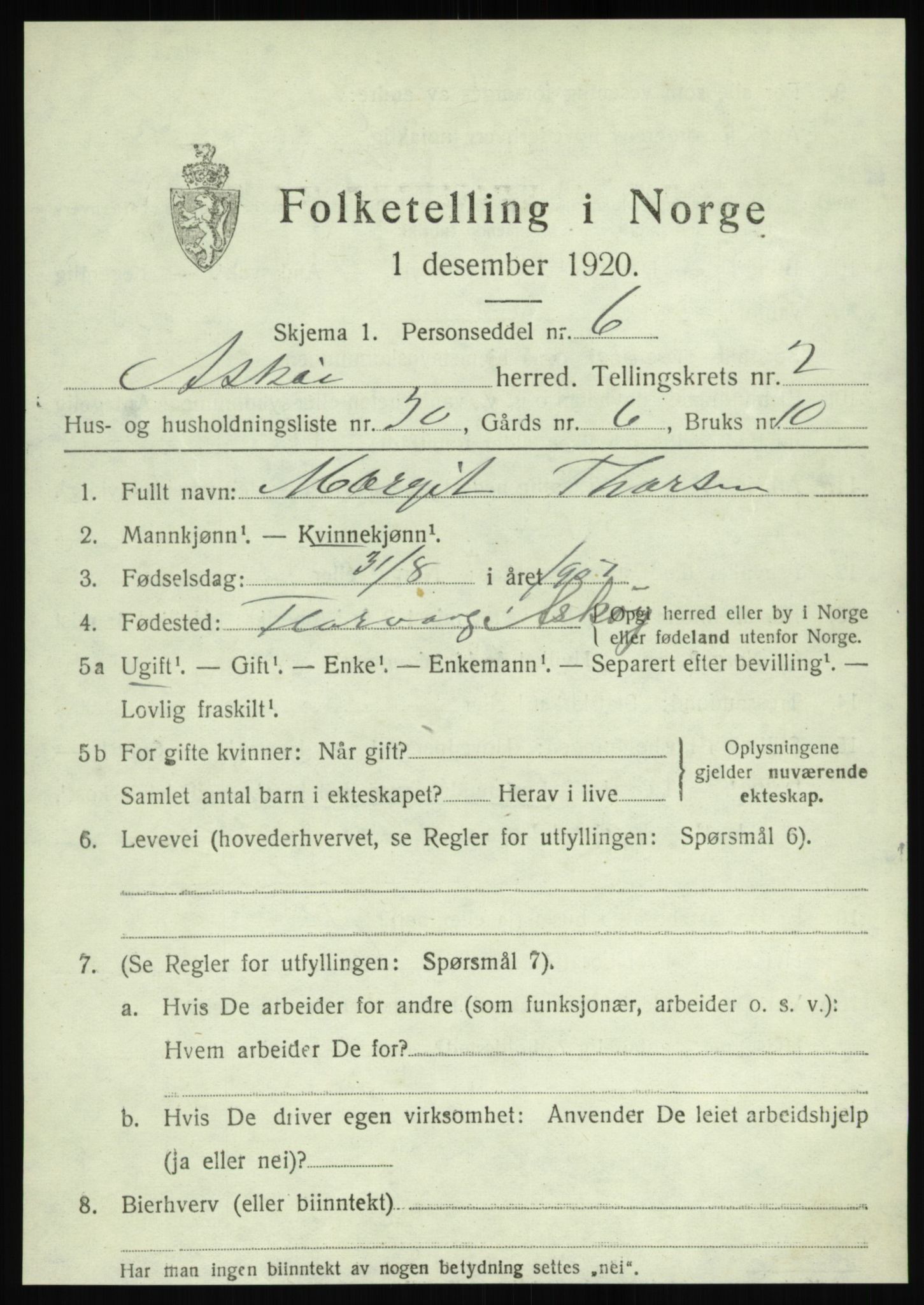 SAB, Folketelling 1920 for 1247 Askøy herred, 1920, s. 4932
