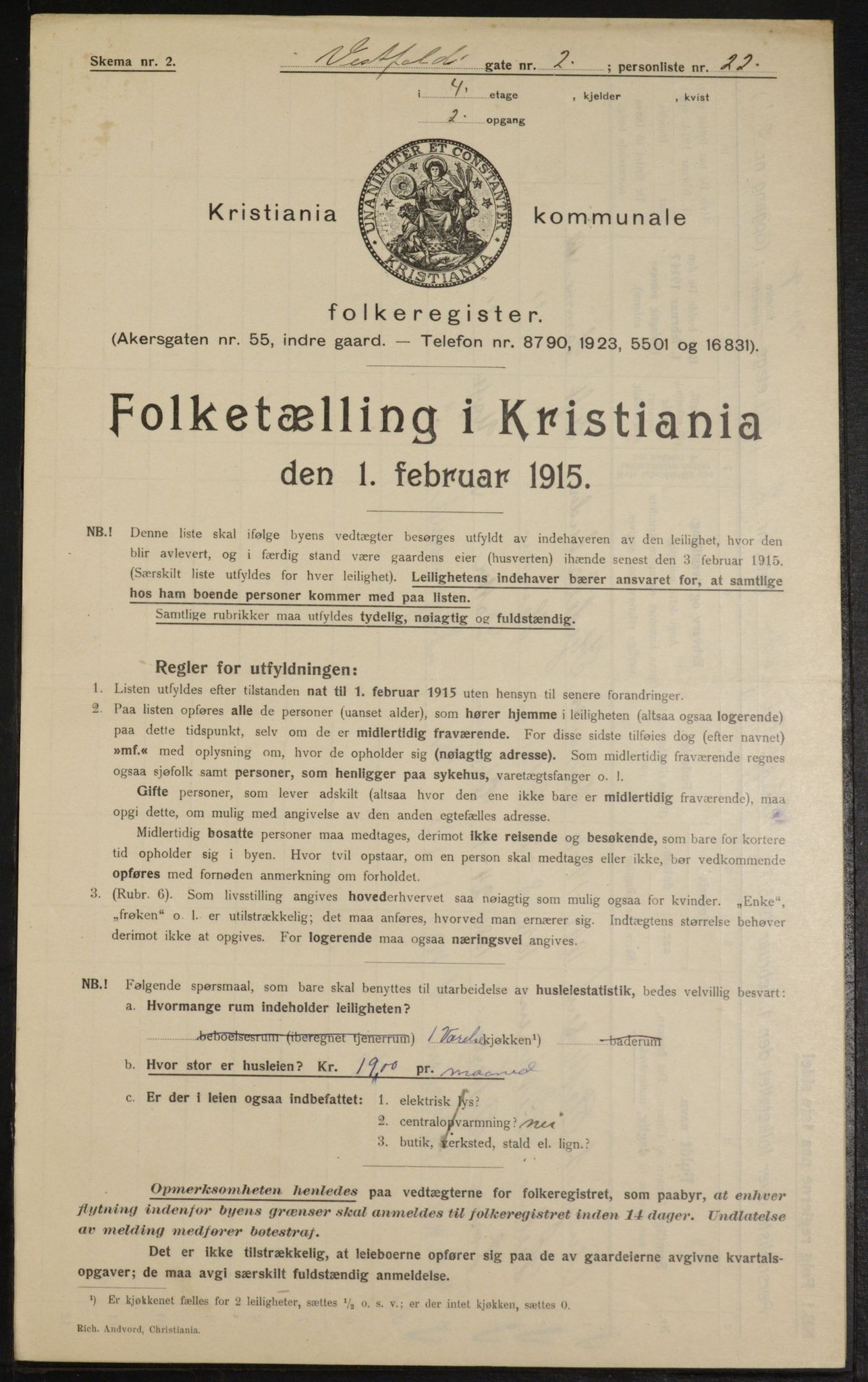 OBA, Kommunal folketelling 1.2.1915 for Kristiania, 1915, s. 123030