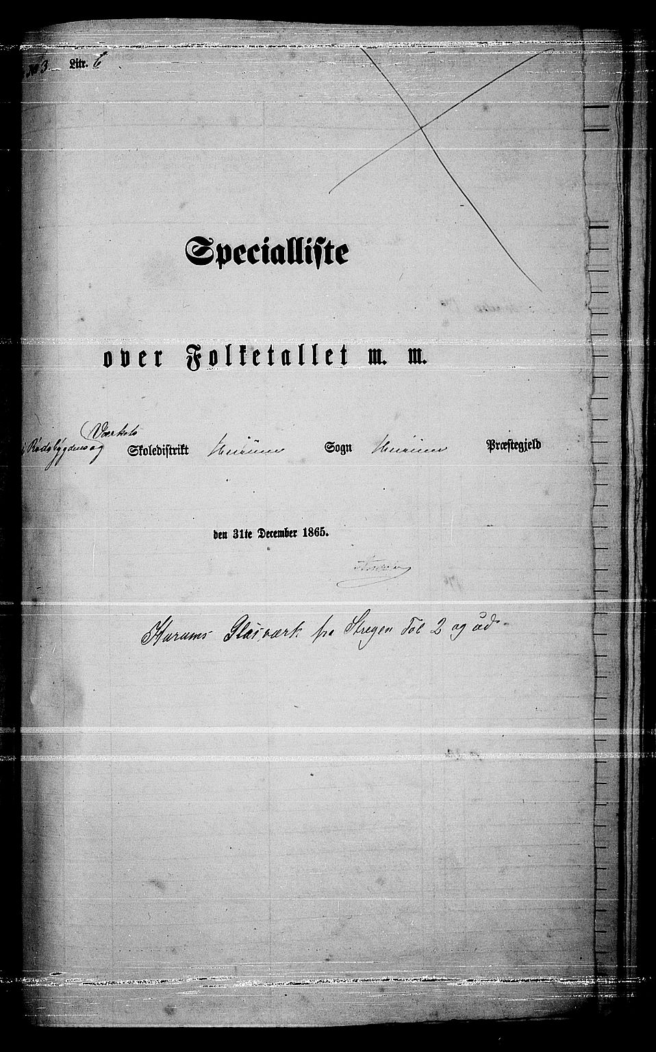 RA, Folketelling 1865 for 0628P Hurum prestegjeld, 1865, s. 71