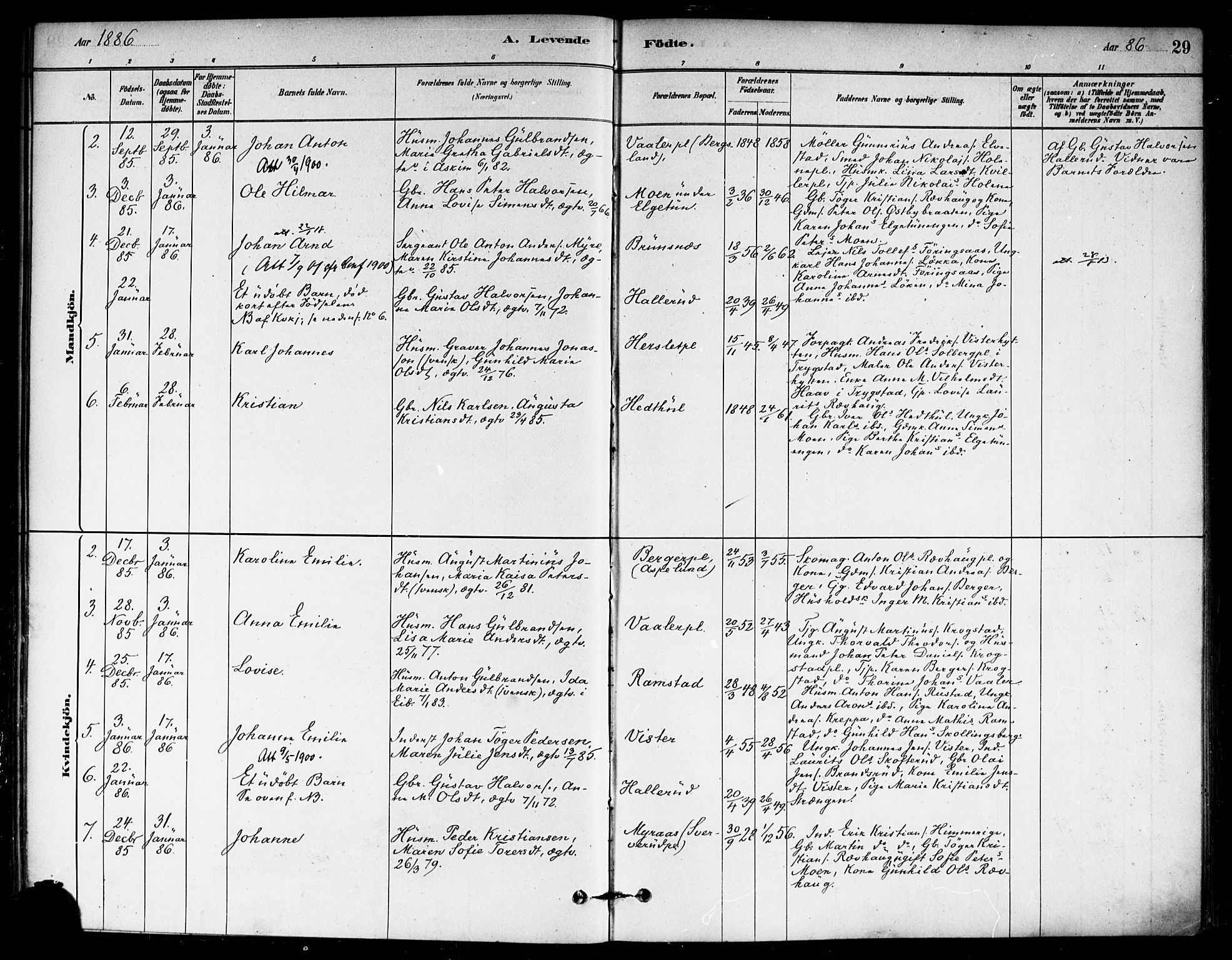 Eidsberg prestekontor Kirkebøker, AV/SAO-A-10905/F/Fb/L0001: Ministerialbok nr. II 1, 1879-1900, s. 29