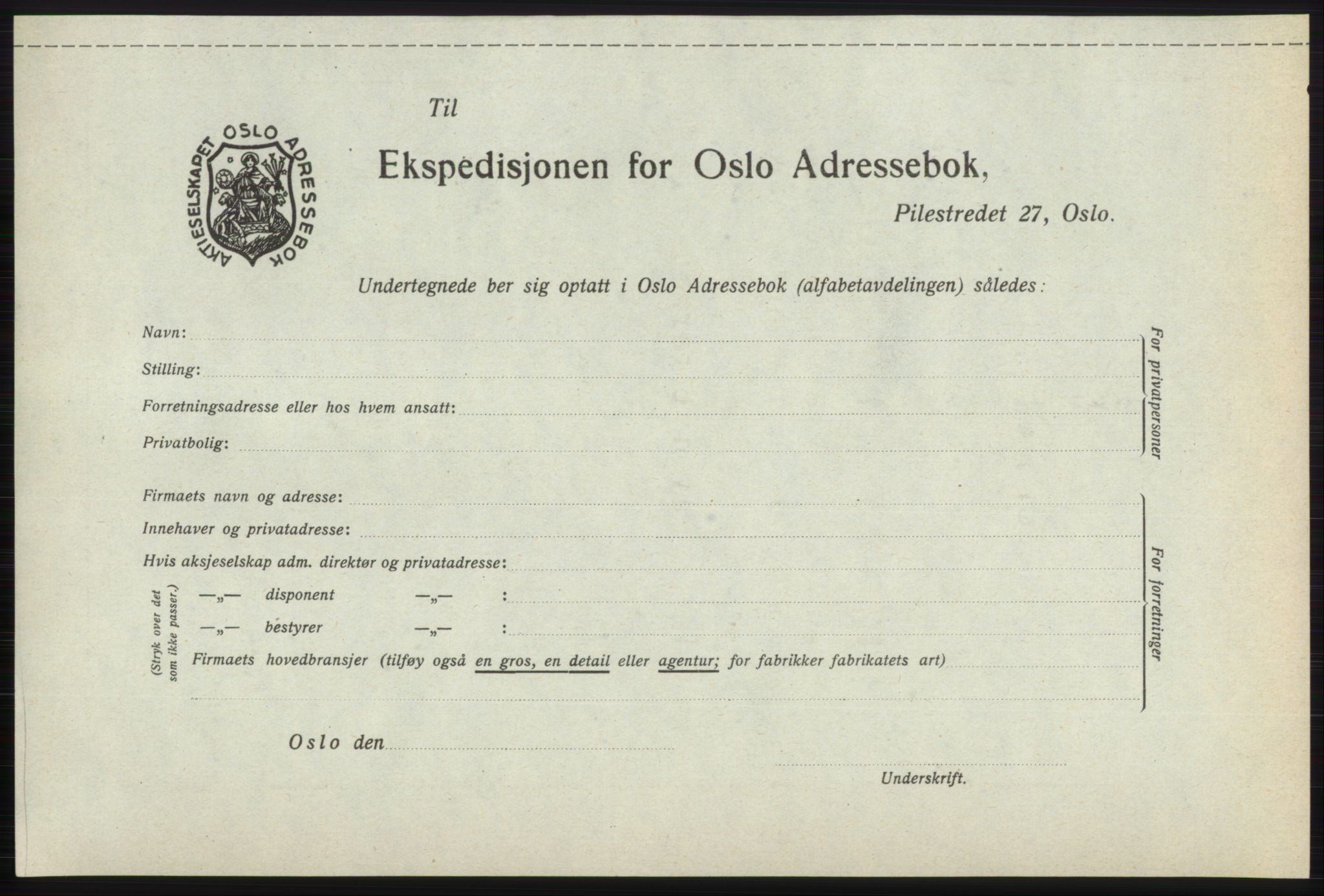 Kristiania/Oslo adressebok, PUBL/-, 1941