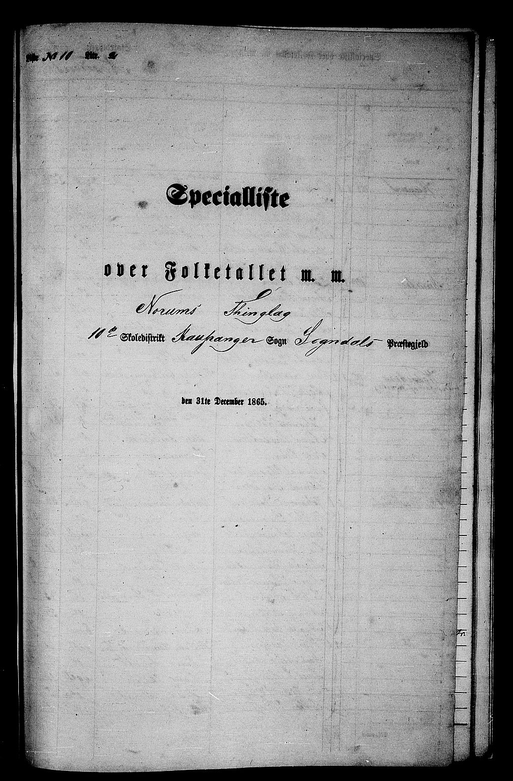 RA, Folketelling 1865 for 1420P Sogndal prestegjeld, 1865, s. 161