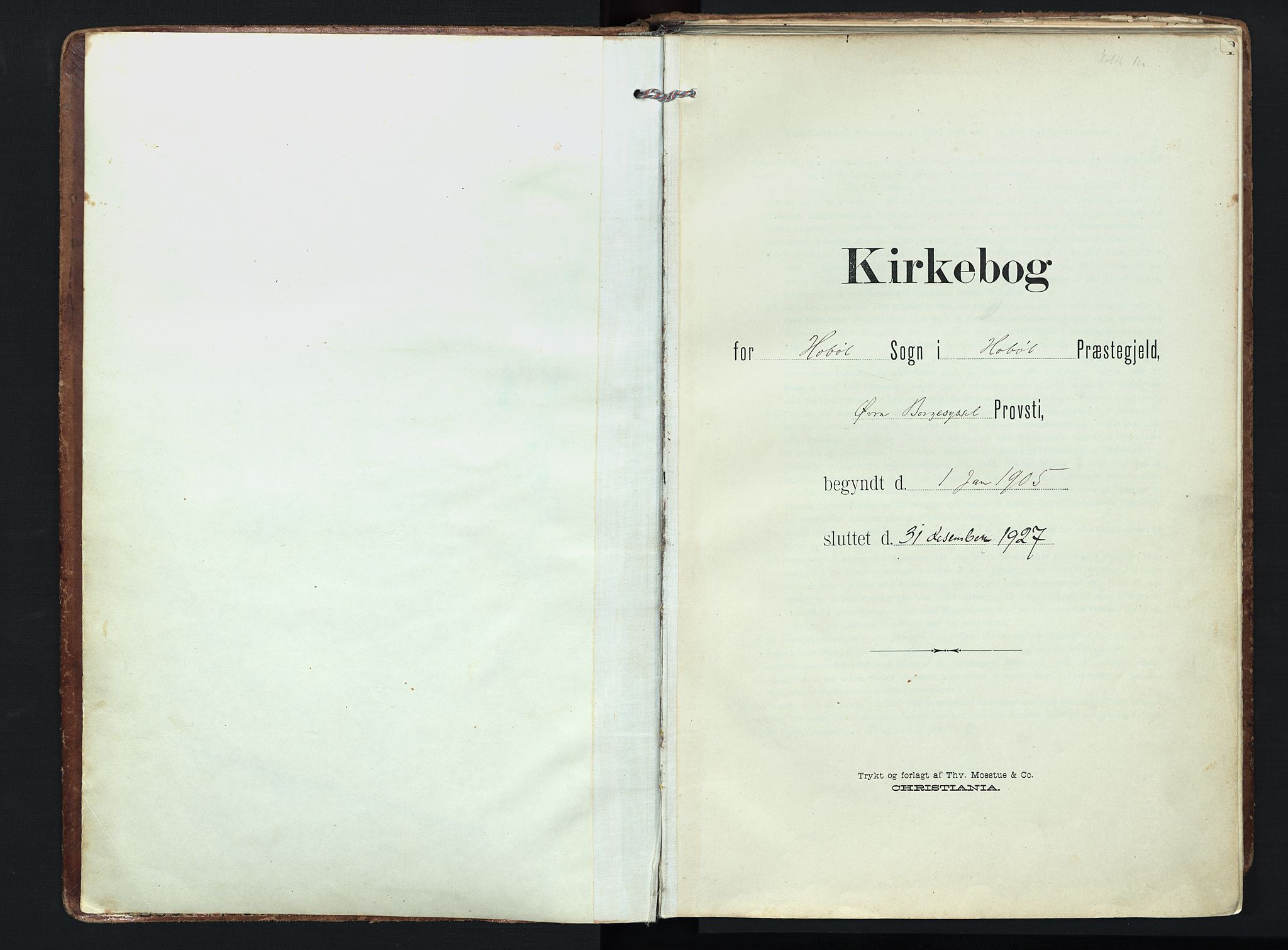 Hobøl prestekontor Kirkebøker, SAO/A-2002/F/Fa/L0006: Ministerialbok nr. I 6, 1905-1927, s. 1