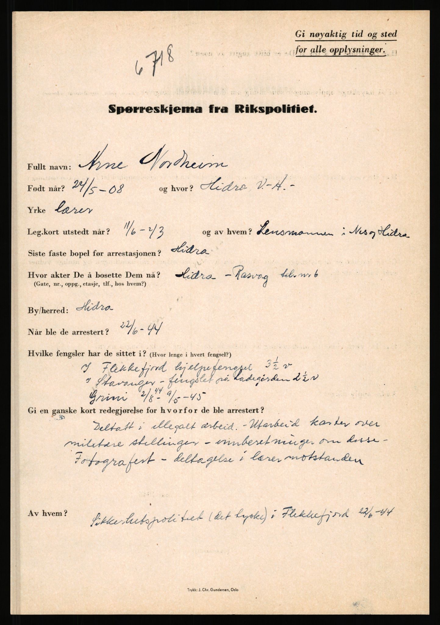 Rikspolitisjefen, AV/RA-S-1560/L/L0012: Mogensen, Øivind - Noraas, Lars, 1940-1945, s. 1014