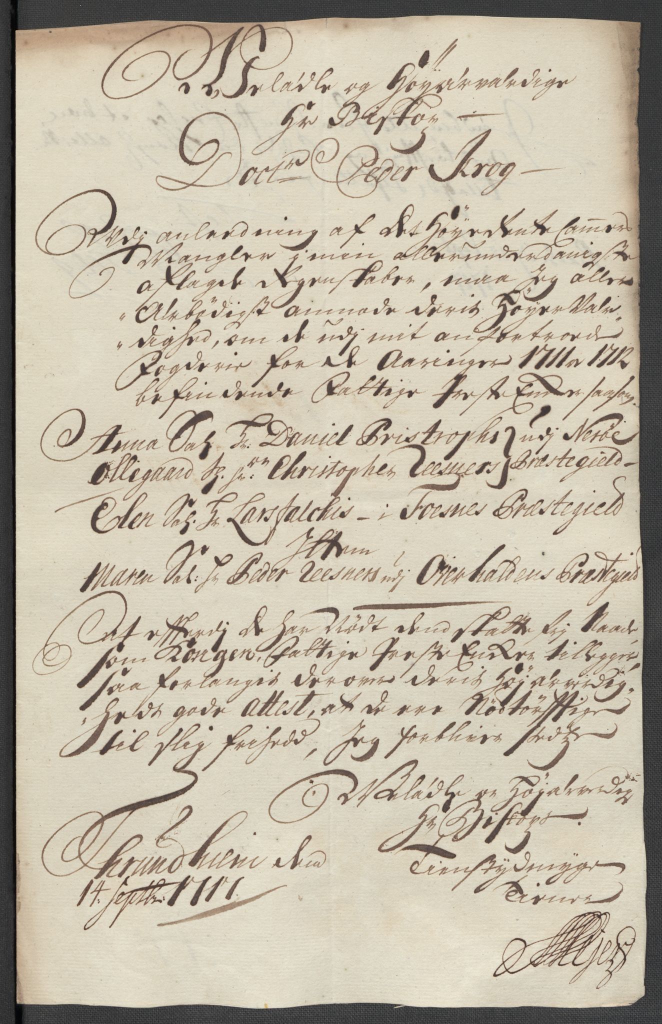 Rentekammeret inntil 1814, Reviderte regnskaper, Fogderegnskap, AV/RA-EA-4092/R64/L4432: Fogderegnskap Namdal, 1711, s. 290