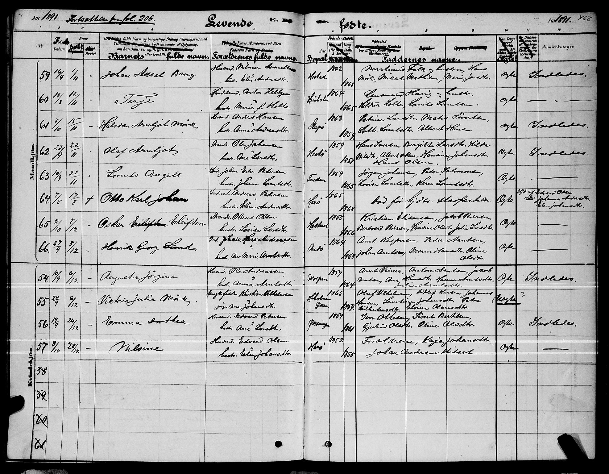 Ministerialprotokoller, klokkerbøker og fødselsregistre - Nordland, AV/SAT-A-1459/834/L0513: Klokkerbok nr. 834C04, 1877-1892, s. 468