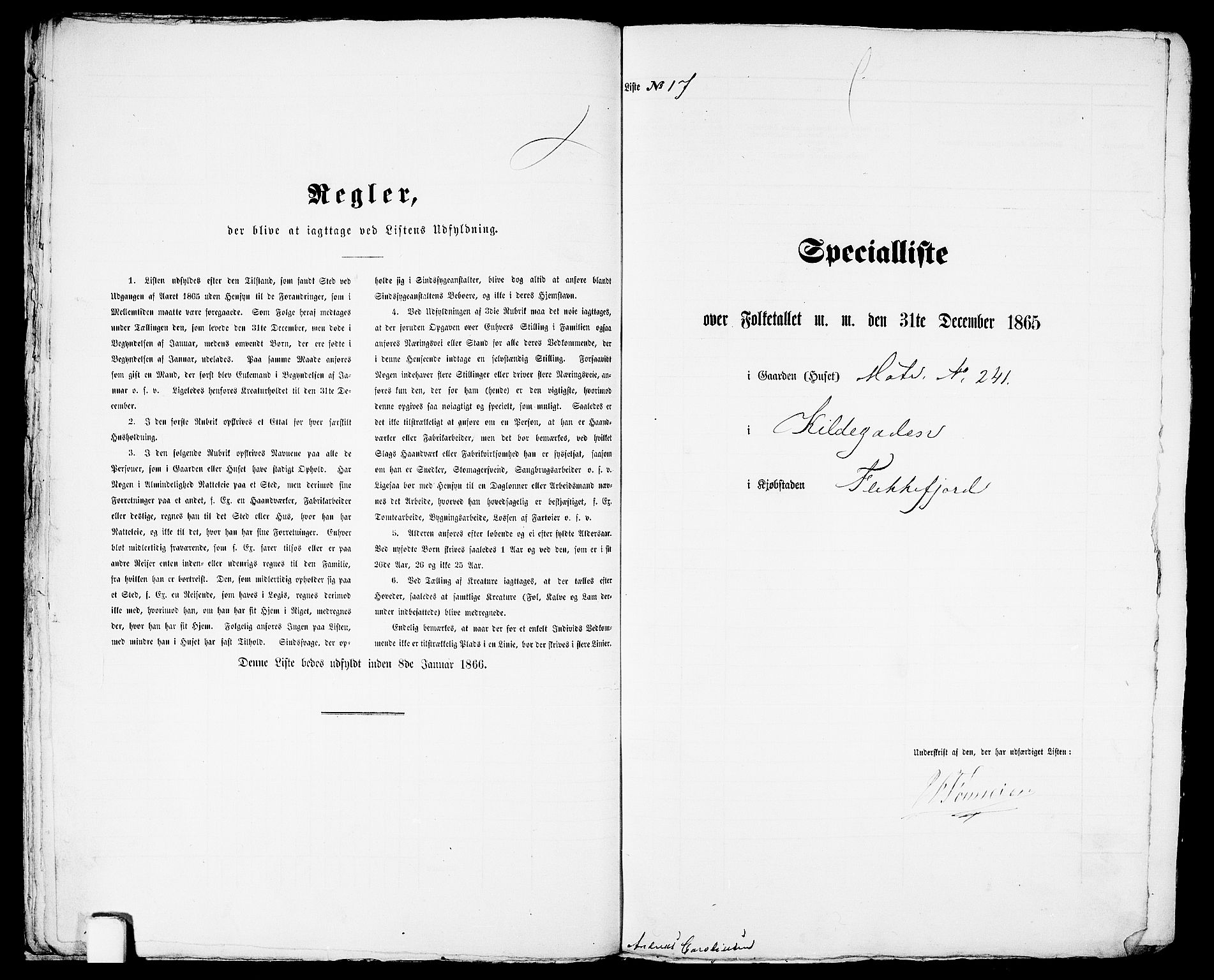 RA, Folketelling 1865 for 1004B Flekkefjord prestegjeld, Flekkefjord kjøpstad, 1865, s. 40