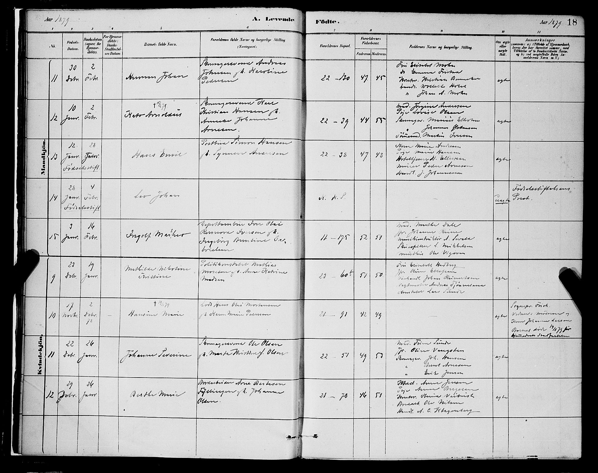 Korskirken sokneprestembete, AV/SAB-A-76101/H/Hab: Klokkerbok nr. B 8, 1878-1887, s. 18