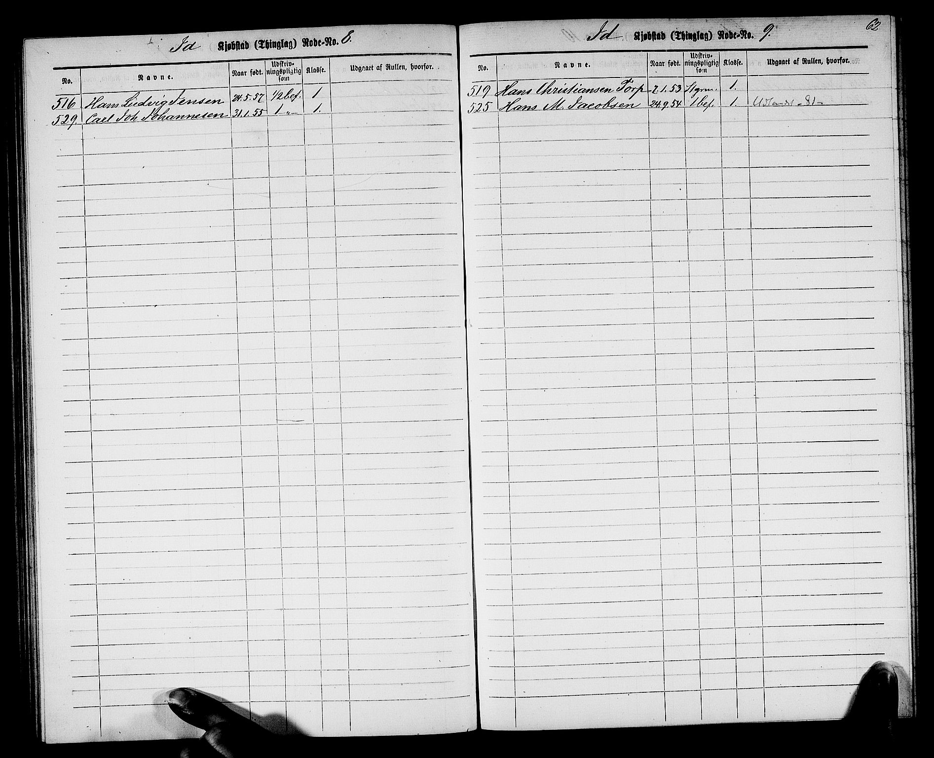 Halden mønstringskontor, SAO/A-10569a/F/Fc/Fcc/L0001: Utskrivningsregisterrulle, 1880, s. 61