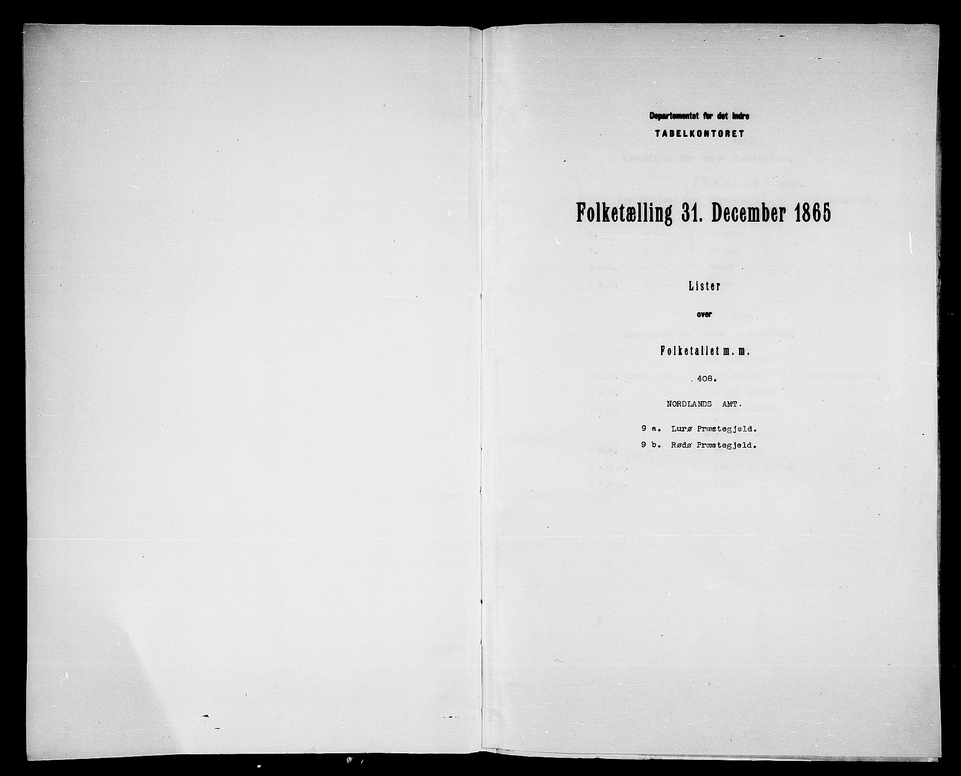 RA, Folketelling 1865 for 1834P Lurøy prestegjeld, 1865, s. 3