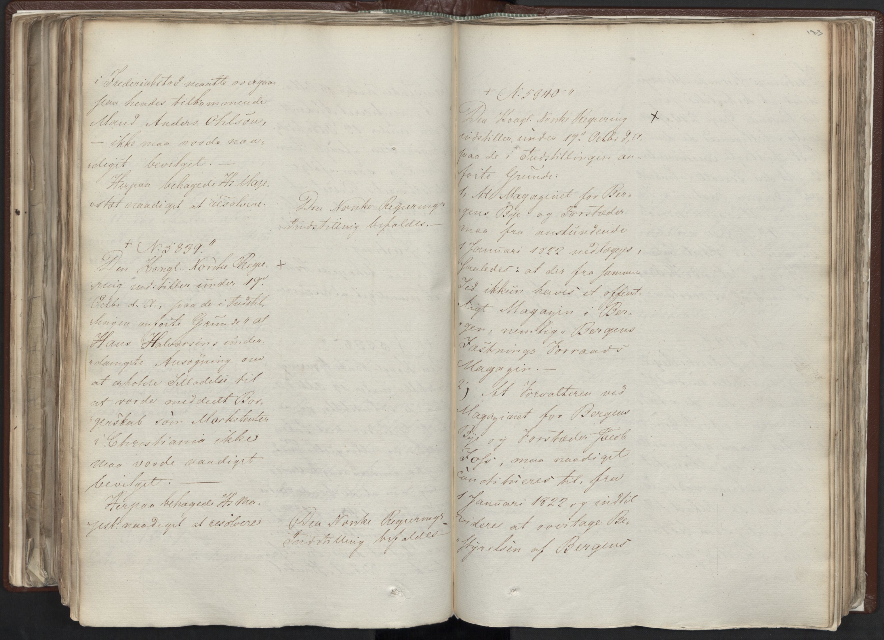 Statsrådssekretariatet, AV/RA-S-1001/A/Ab/L0012: Kgl. res. nr. 5679-6008 II, 1821, s. 172b-173a