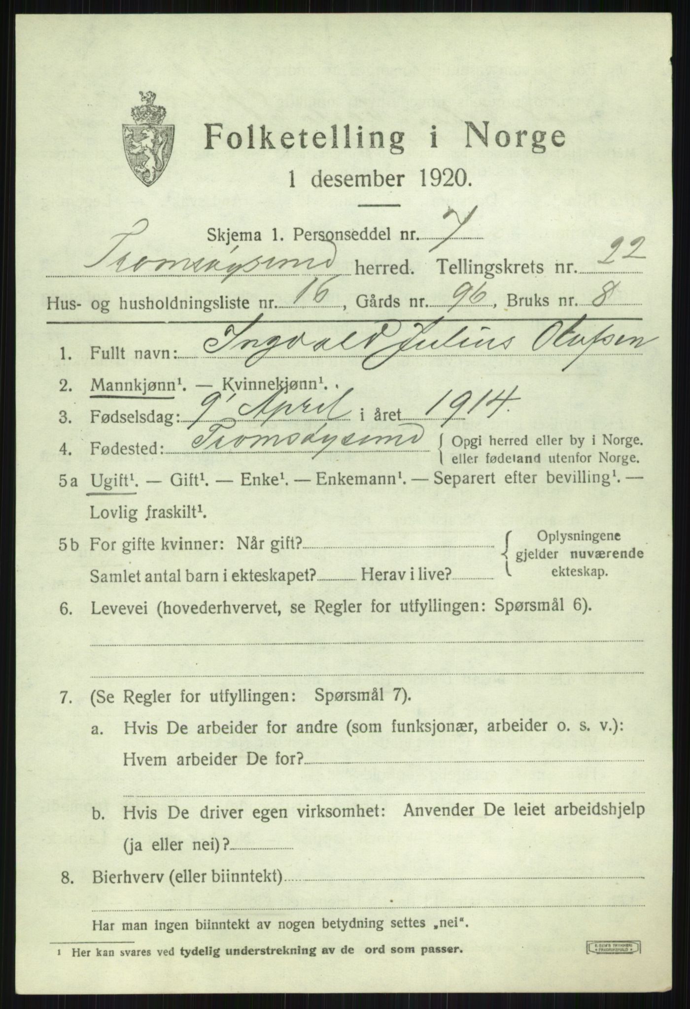 SATØ, Folketelling 1920 for 1934 Tromsøysund herred, 1920, s. 11502