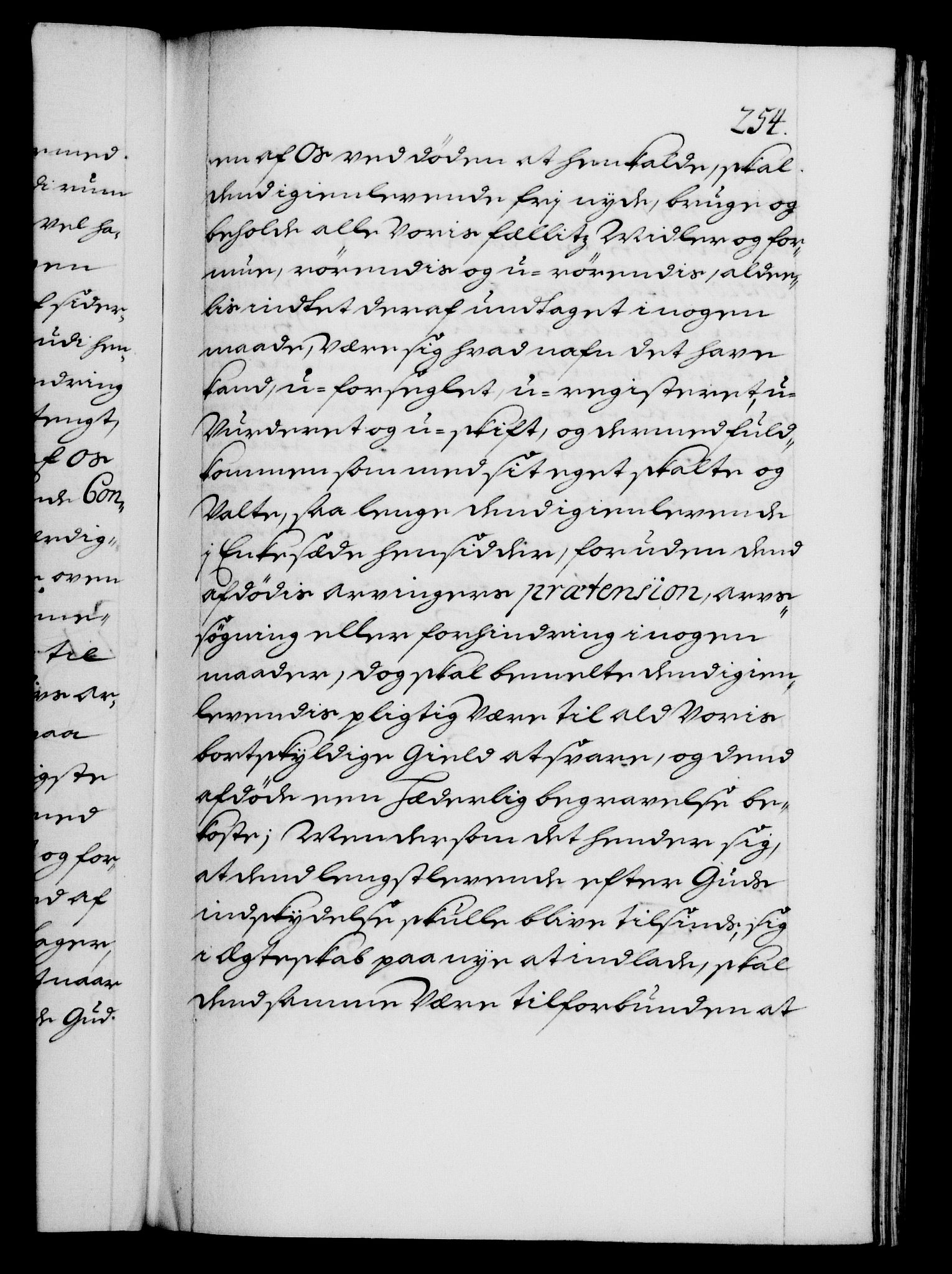 Danske Kanselli 1572-1799, RA/EA-3023/F/Fc/Fca/Fcaa/L0018: Norske registre, 1699-1703, s. 254a