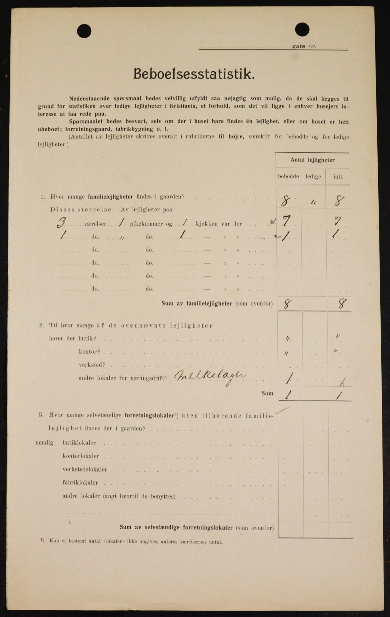 OBA, Kommunal folketelling 1.2.1909 for Kristiania kjøpstad, 1909, s. 47748