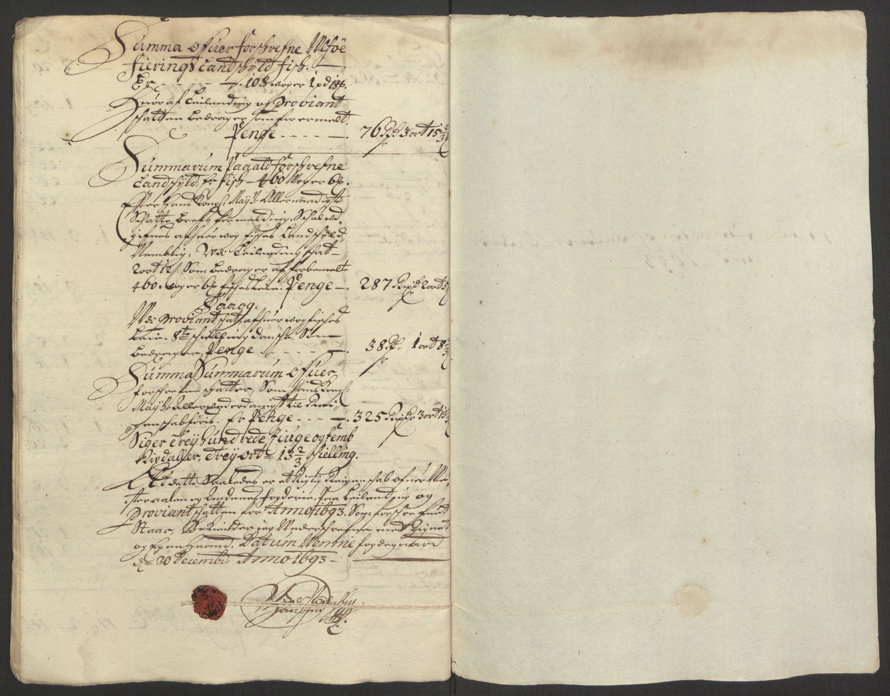 Rentekammeret inntil 1814, Reviderte regnskaper, Fogderegnskap, RA/EA-4092/R67/L4676: Fogderegnskap Vesterålen, Andenes og Lofoten, 1691-1693, s. 260