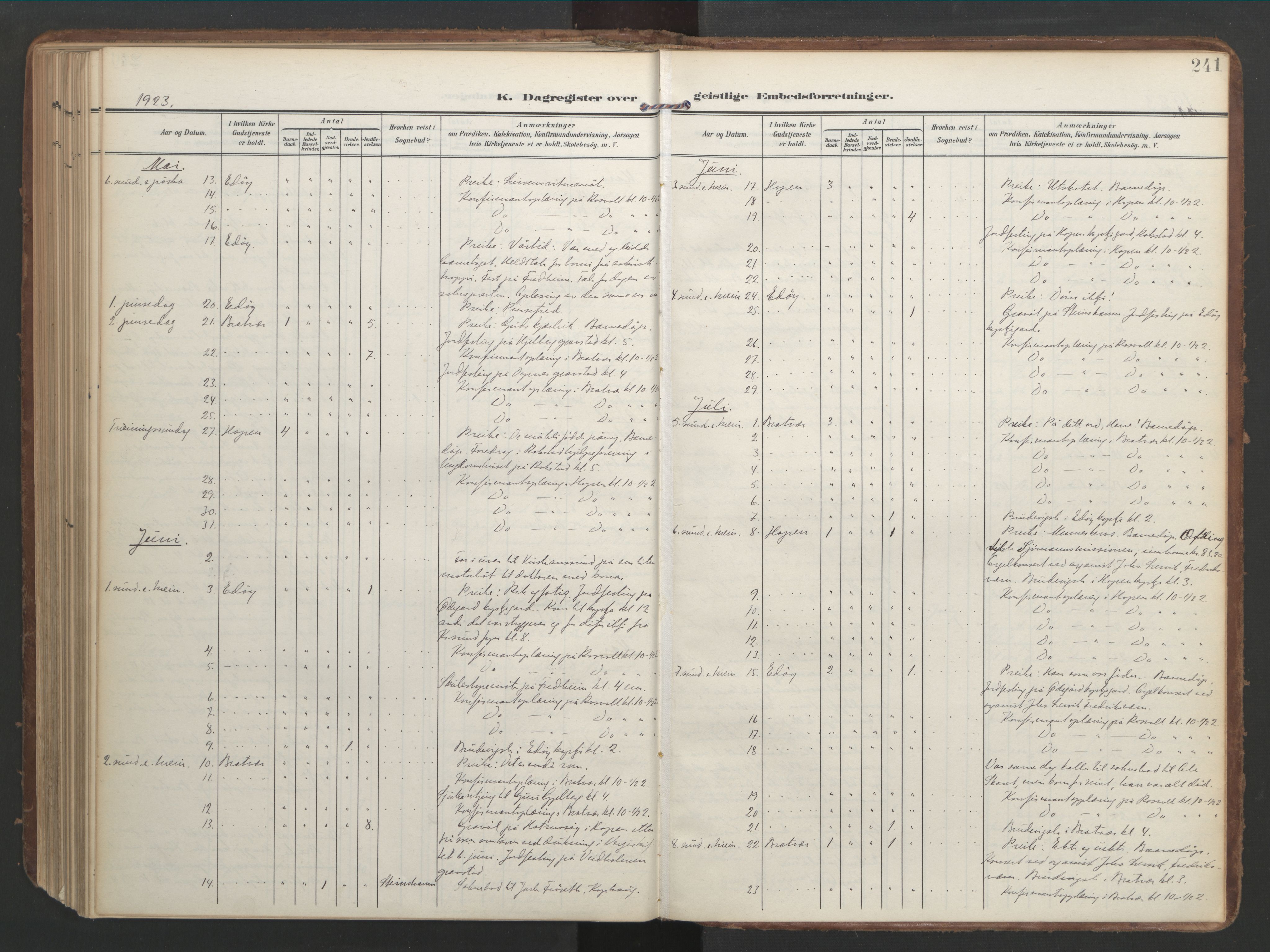 Ministerialprotokoller, klokkerbøker og fødselsregistre - Møre og Romsdal, SAT/A-1454/583/L0955: Ministerialbok nr. 583A02, 1907-1926, s. 241