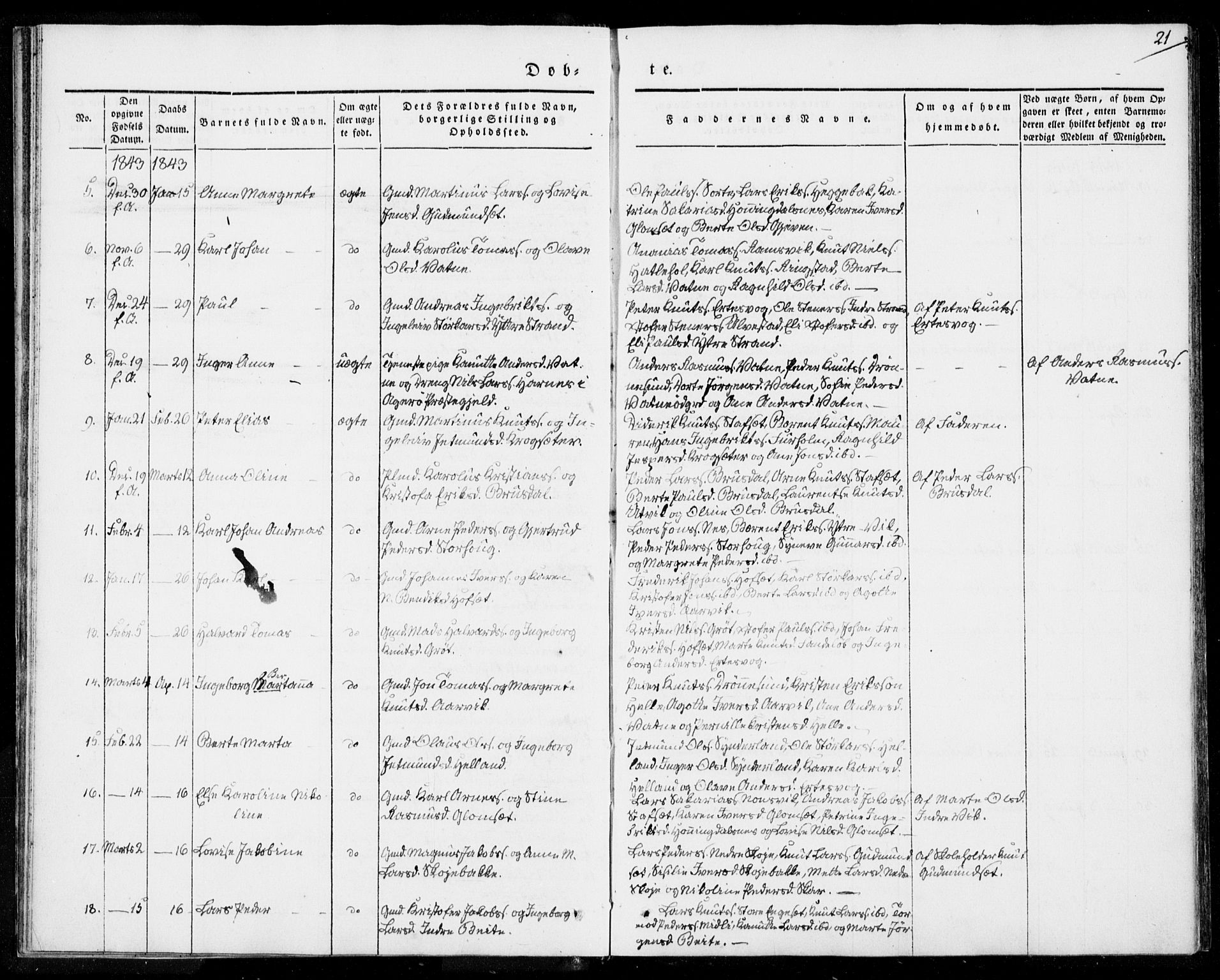 Ministerialprotokoller, klokkerbøker og fødselsregistre - Møre og Romsdal, AV/SAT-A-1454/524/L0352: Ministerialbok nr. 524A04, 1838-1847, s. 21