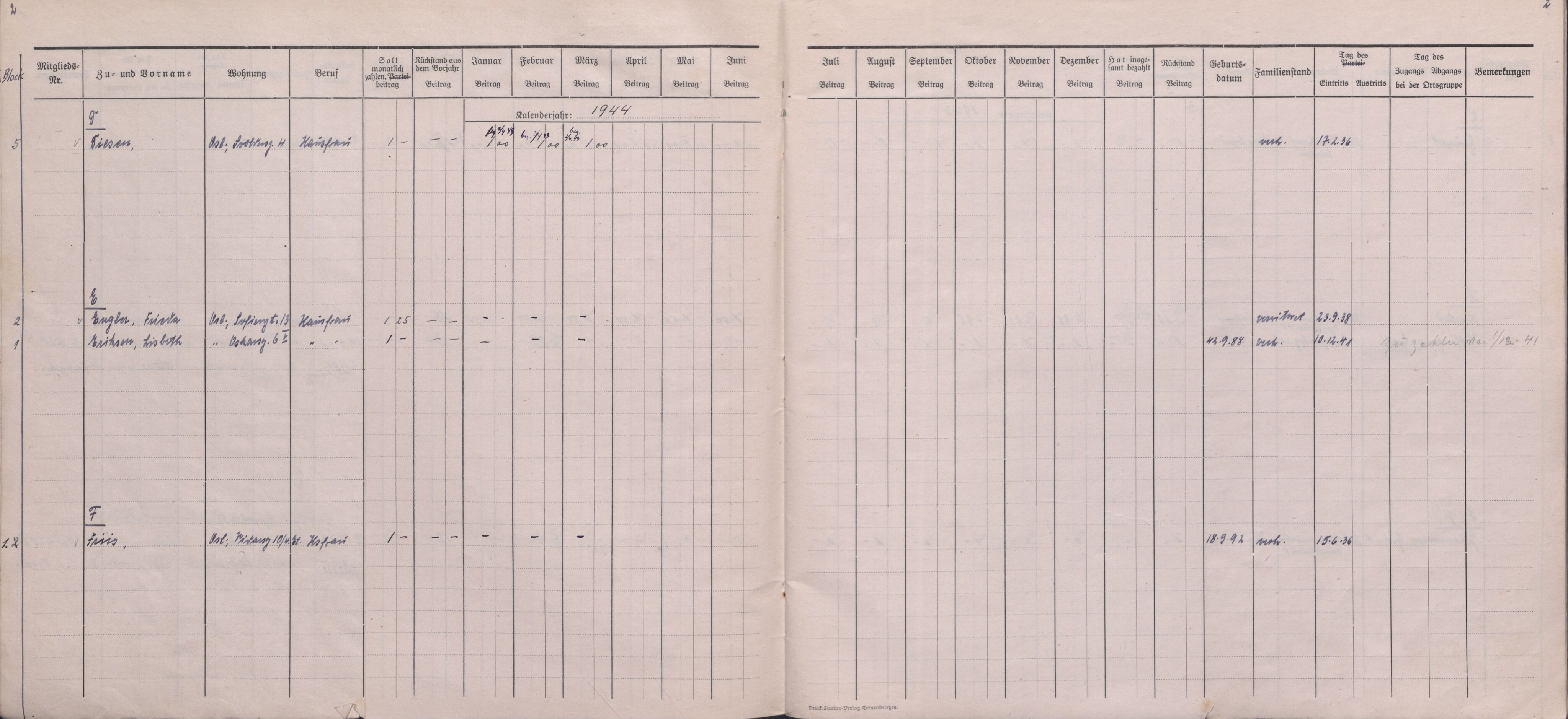 Forsvarets Overkommando. 2 kontor. Arkiv 11.4. Spredte tyske arkivsaker, AV/RA-RAFA-7031/D/Dar/Darb/L0016: Reichskommissariat - NSDAP in Norwegen, 1941-1944, s. 61