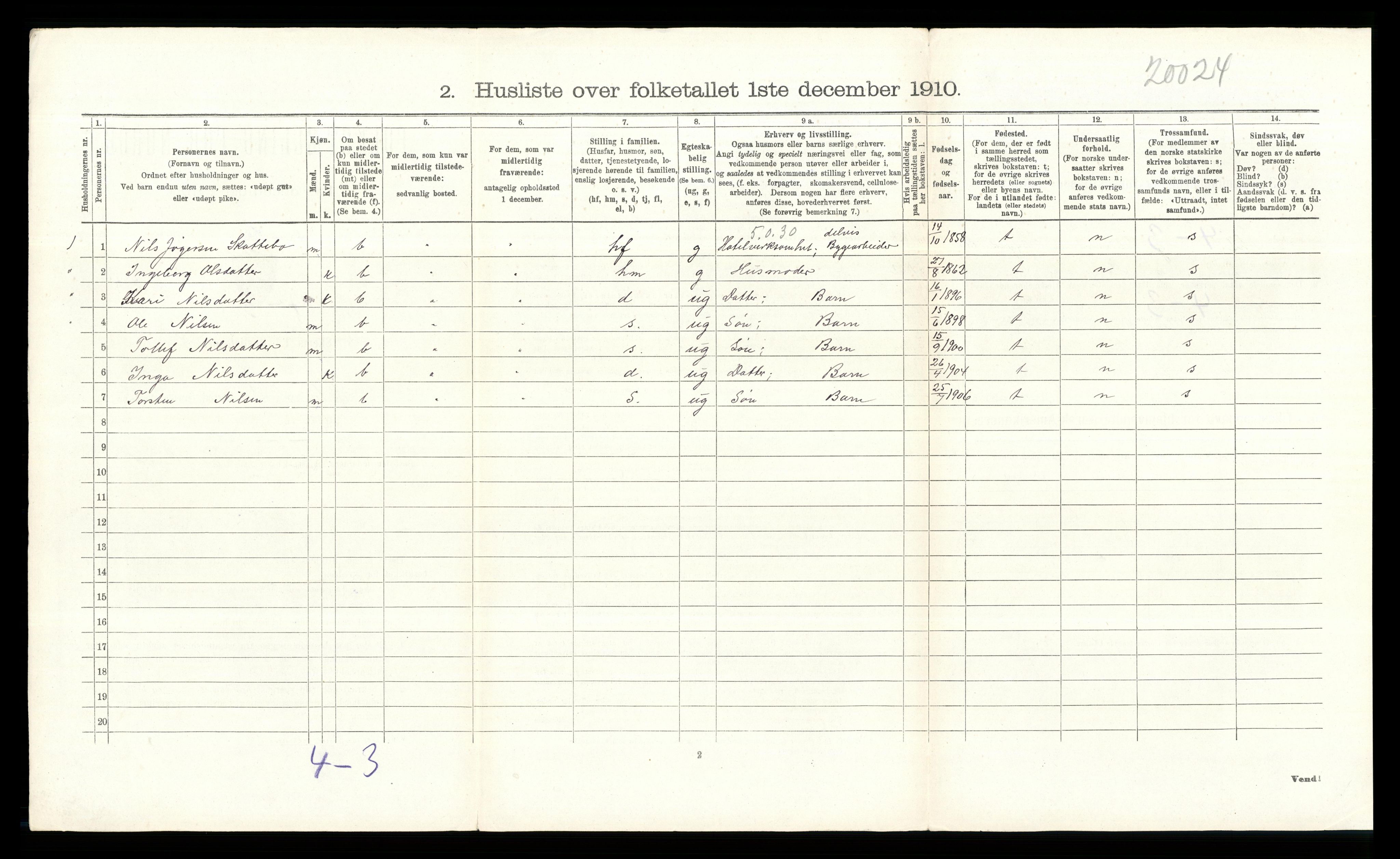 RA, Folketelling 1910 for 0544 Øystre Slidre herred, 1910, s. 703