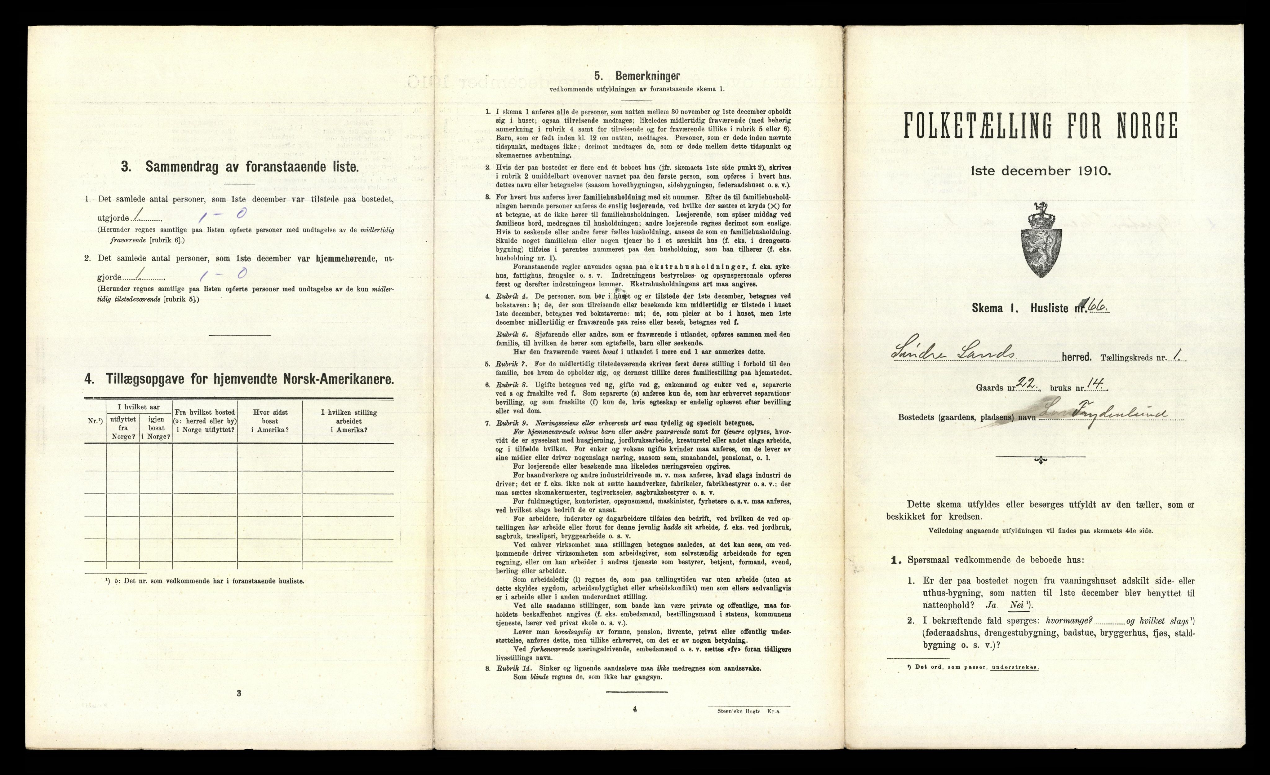 RA, Folketelling 1910 for 0536 Søndre Land herred, 1910, s. 370