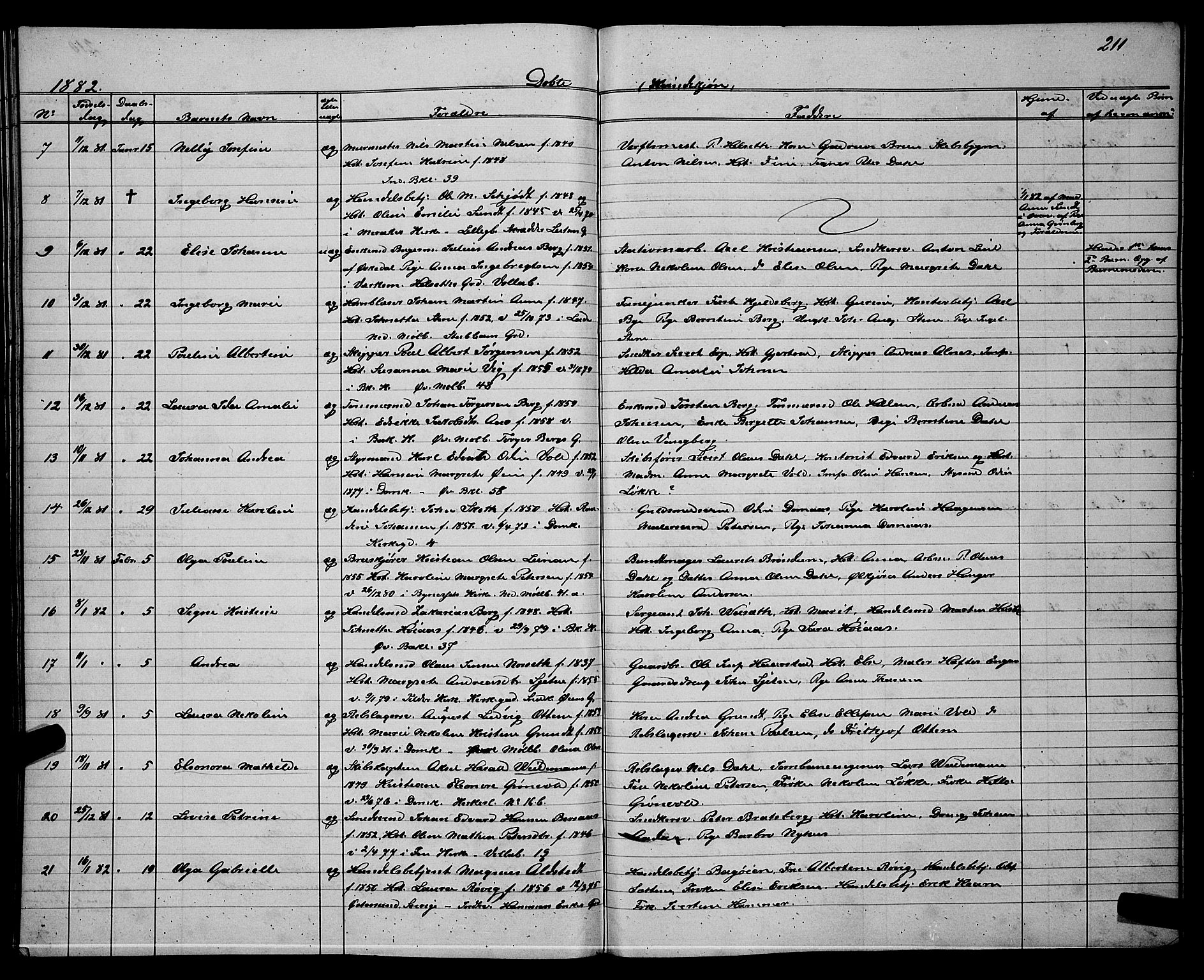Ministerialprotokoller, klokkerbøker og fødselsregistre - Sør-Trøndelag, SAT/A-1456/604/L0220: Klokkerbok nr. 604C03, 1870-1885, s. 211