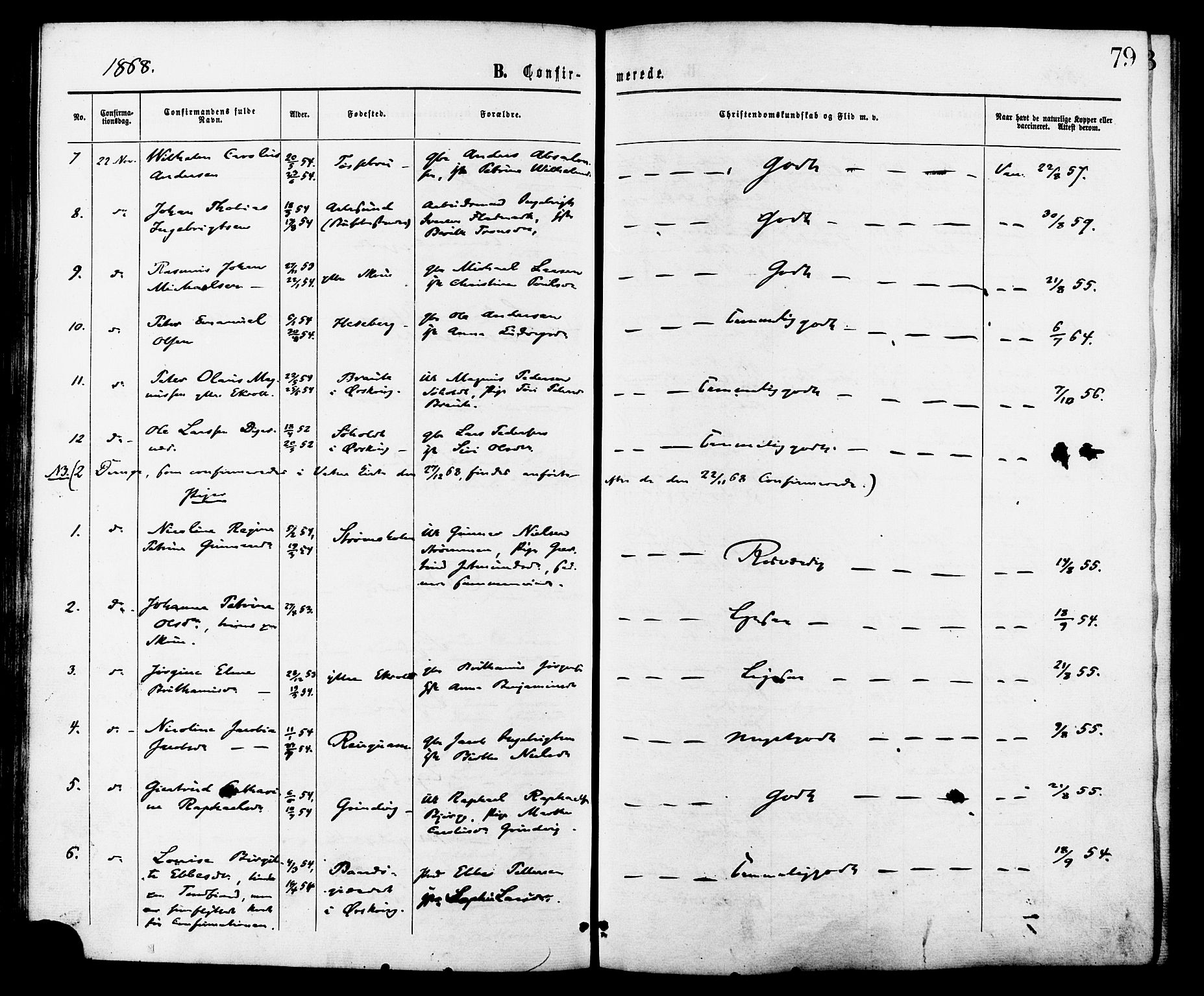 Ministerialprotokoller, klokkerbøker og fødselsregistre - Møre og Romsdal, AV/SAT-A-1454/524/L0355: Ministerialbok nr. 524A07, 1864-1879, s. 79