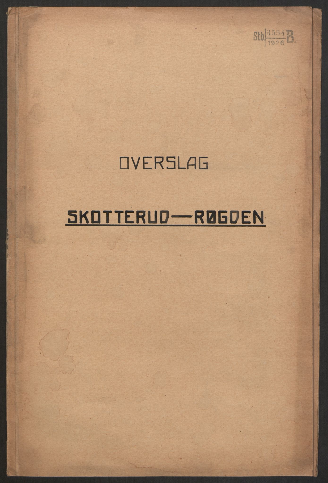 Norges Statsbaner, Baneavdelingen B, RA/S-1619/1/F/Fa/L0027: SKOTTERUD-RØGDEN, 1926, s. 1