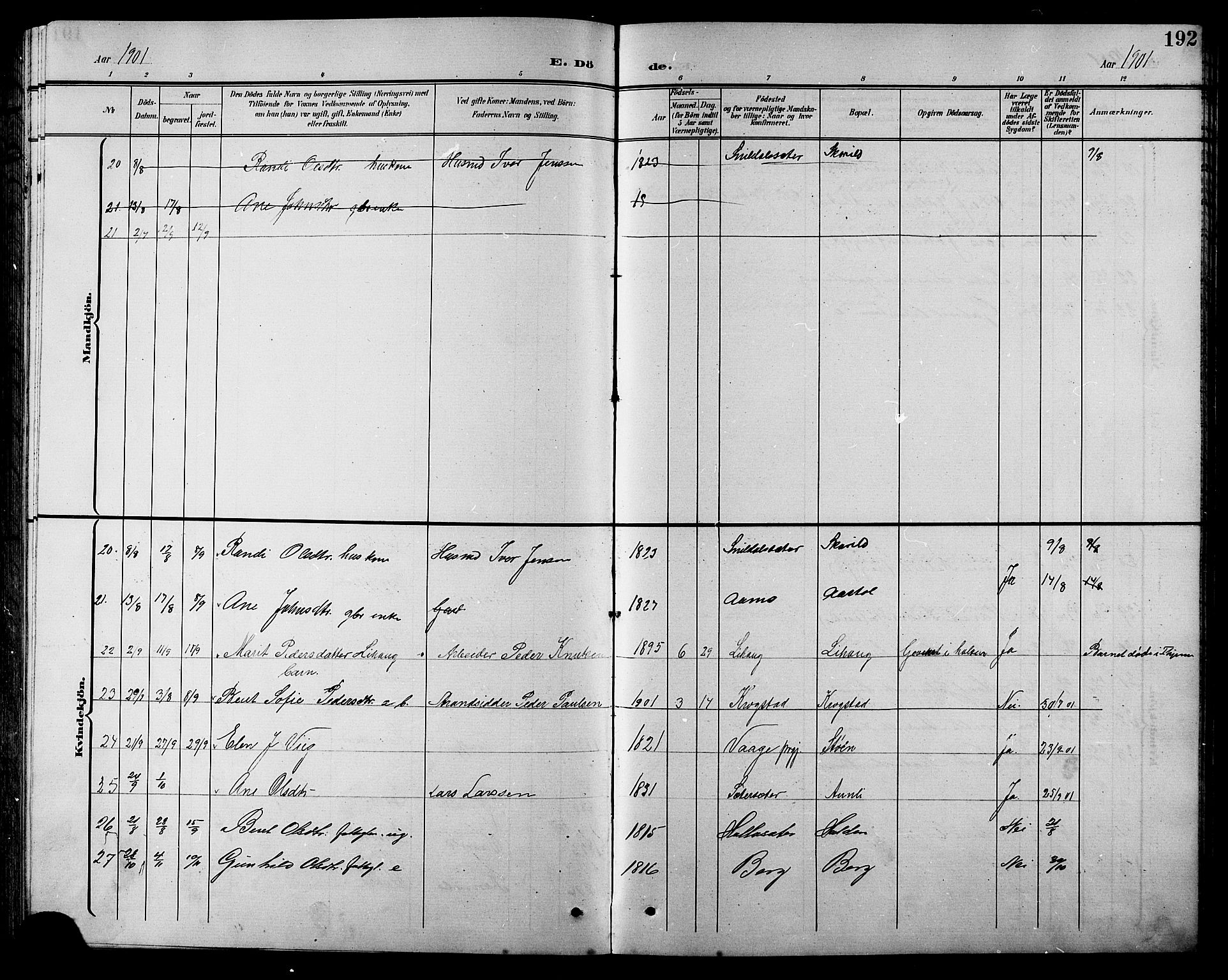 Ministerialprotokoller, klokkerbøker og fødselsregistre - Sør-Trøndelag, SAT/A-1456/630/L0505: Klokkerbok nr. 630C03, 1899-1914, s. 192