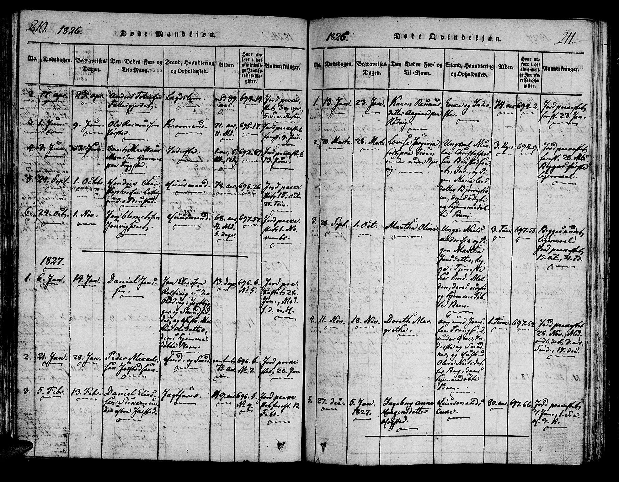 Ministerialprotokoller, klokkerbøker og fødselsregistre - Nord-Trøndelag, SAT/A-1458/722/L0217: Ministerialbok nr. 722A04, 1817-1842, s. 210-211