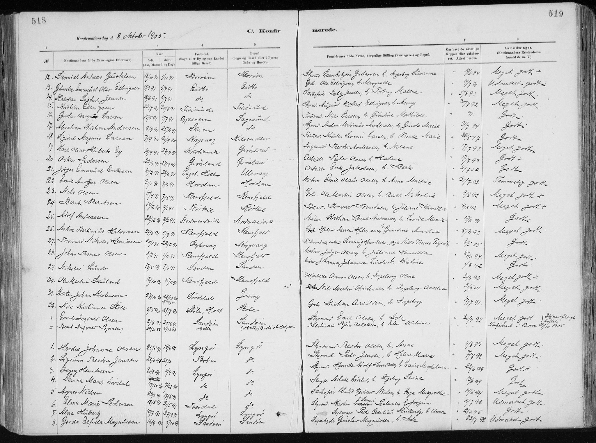 Dypvåg sokneprestkontor, AV/SAK-1111-0007/F/Fa/Faa/L0008: Ministerialbok nr. A 8, 1885-1906, s. 518-519
