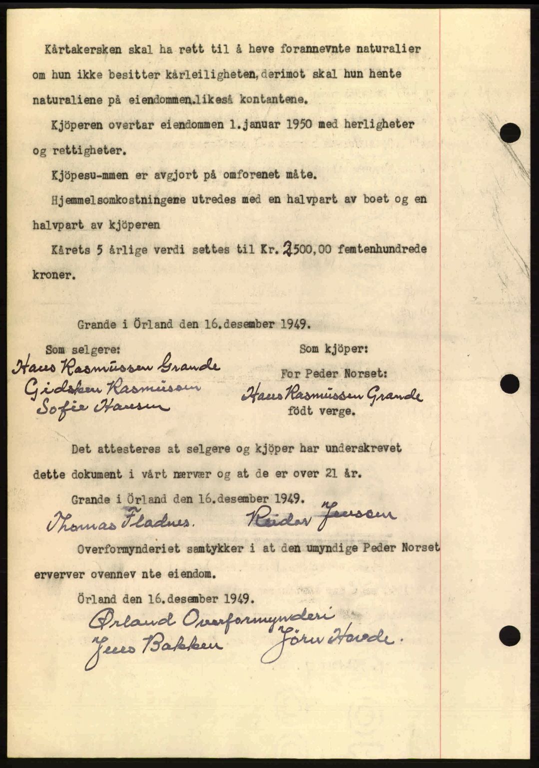 Fosen sorenskriveri, AV/SAT-A-1107/1/2/2C: Pantebok nr. A10, 1949-1950, Dagboknr: 2010/1949