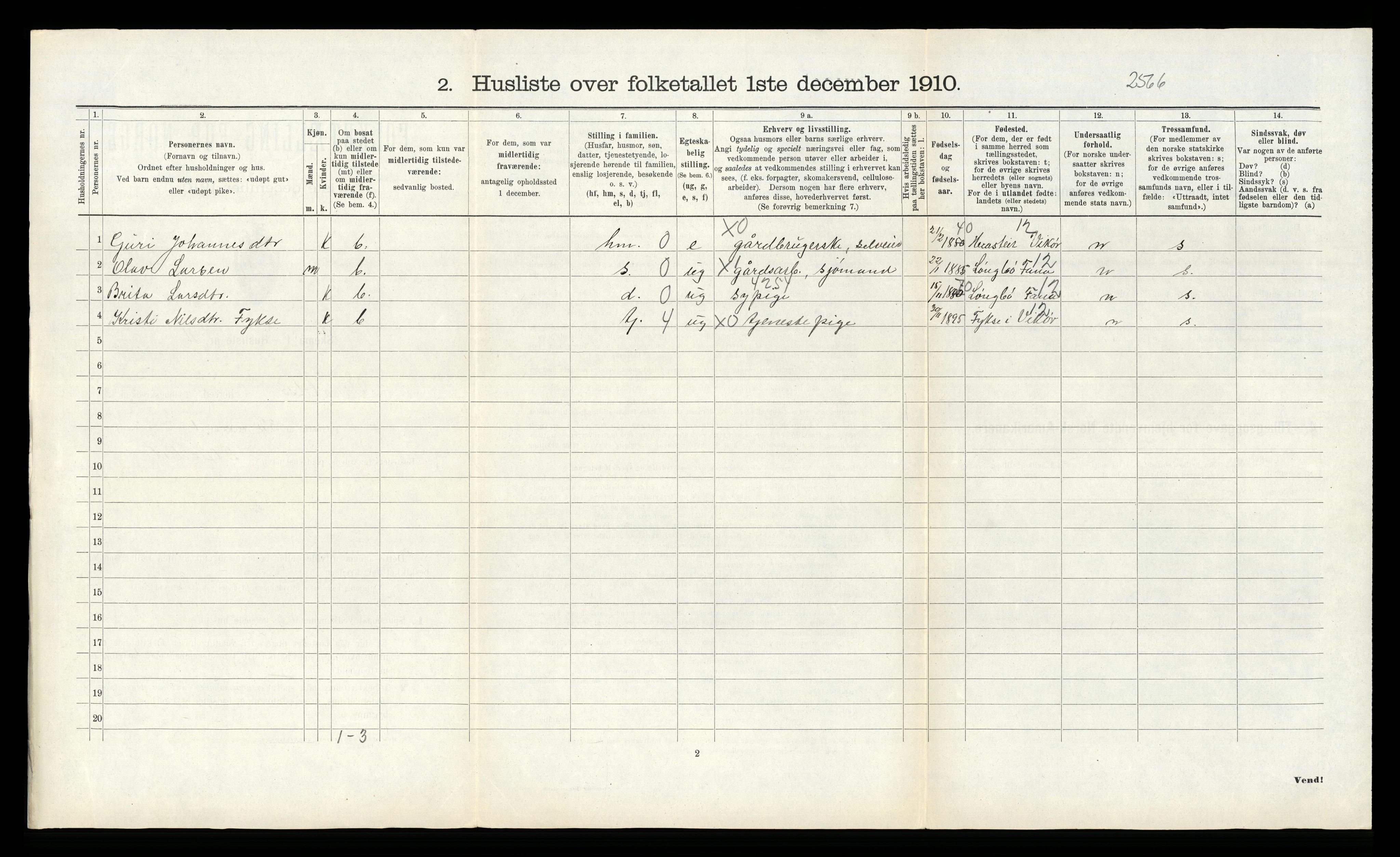 RA, Folketelling 1910 for 1225 Varaldsøy herred, 1910, s. 158