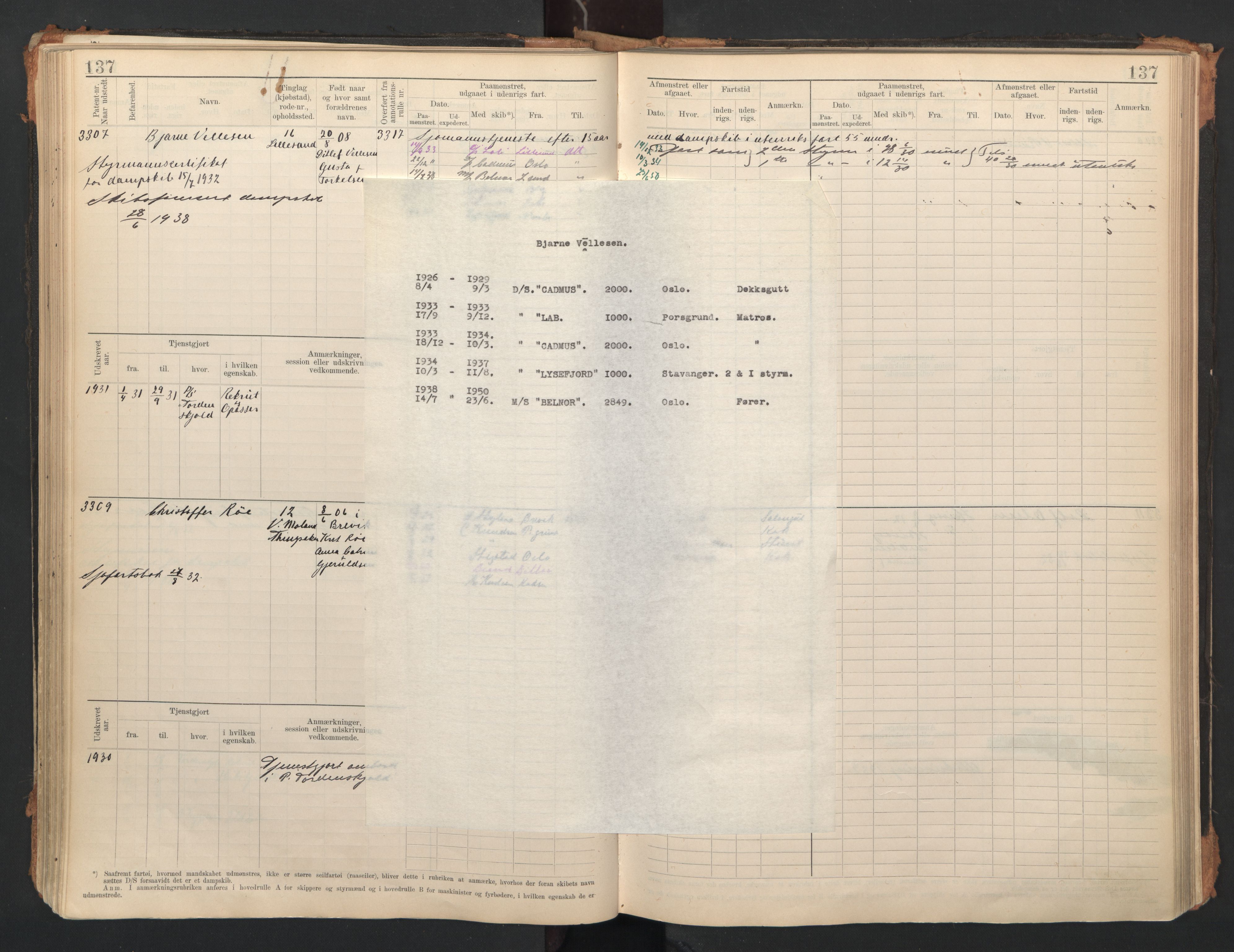 Lillesand mønstringskrets, SAK/2031-0014/F/Fb/L0006: Hovedrulle A nr 3049-3634, W-15, 1913-1946, s. 146