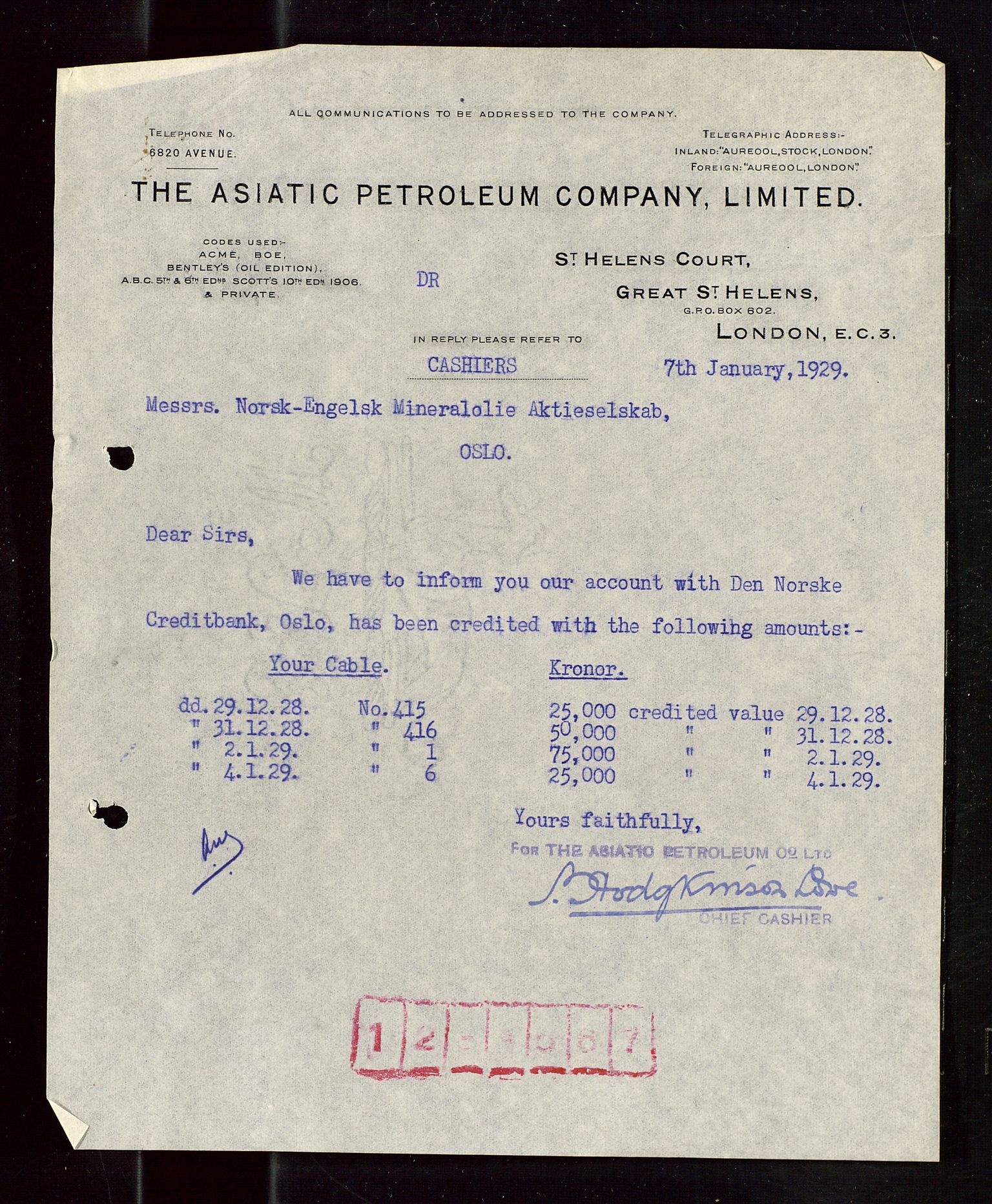 Pa 1521 - A/S Norske Shell, SAST/A-101915/E/Ea/Eaa/L0016: Sjefskorrespondanse, 1929, s. 194