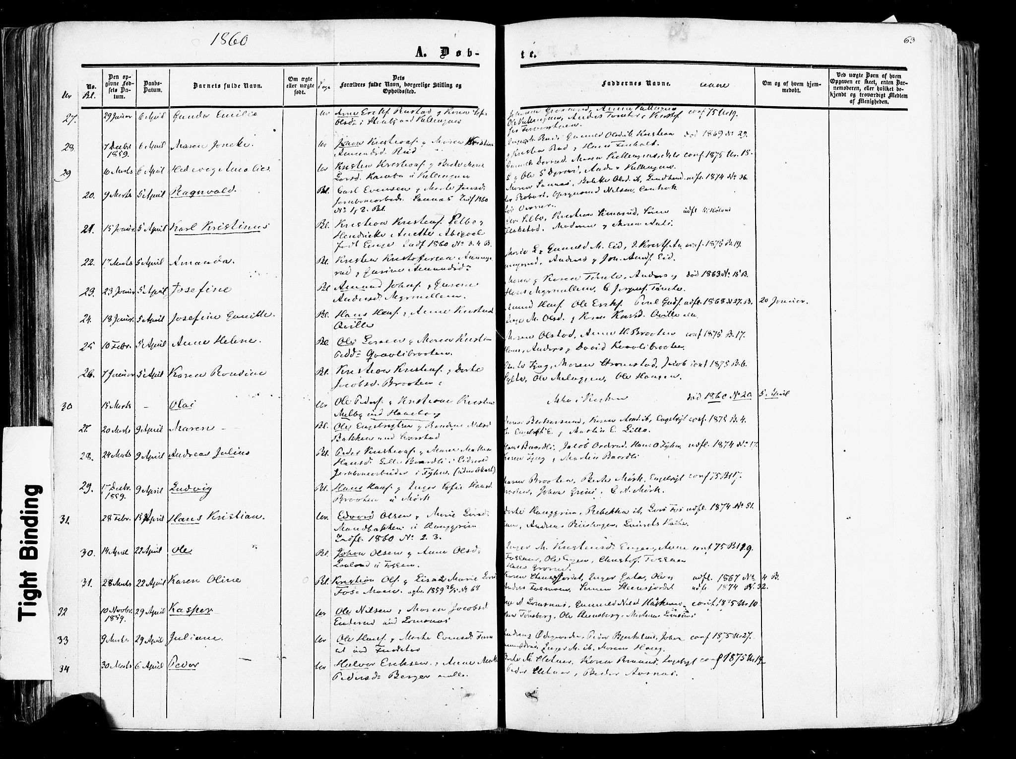 Aurskog prestekontor Kirkebøker, SAO/A-10304a/F/Fa/L0007: Ministerialbok nr. I 7, 1854-1877, s. 63