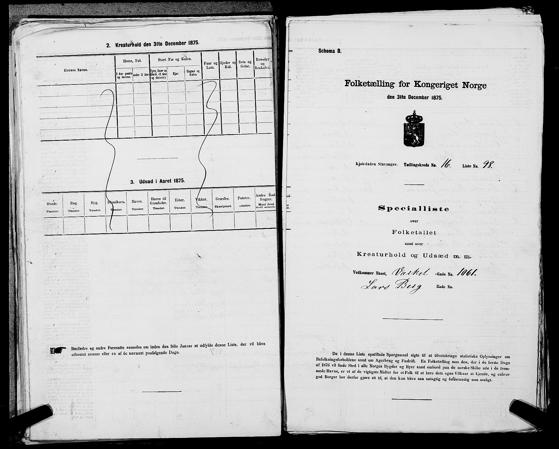 SAST, Folketelling 1875 for 1103 Stavanger kjøpstad, 1875, s. 3243