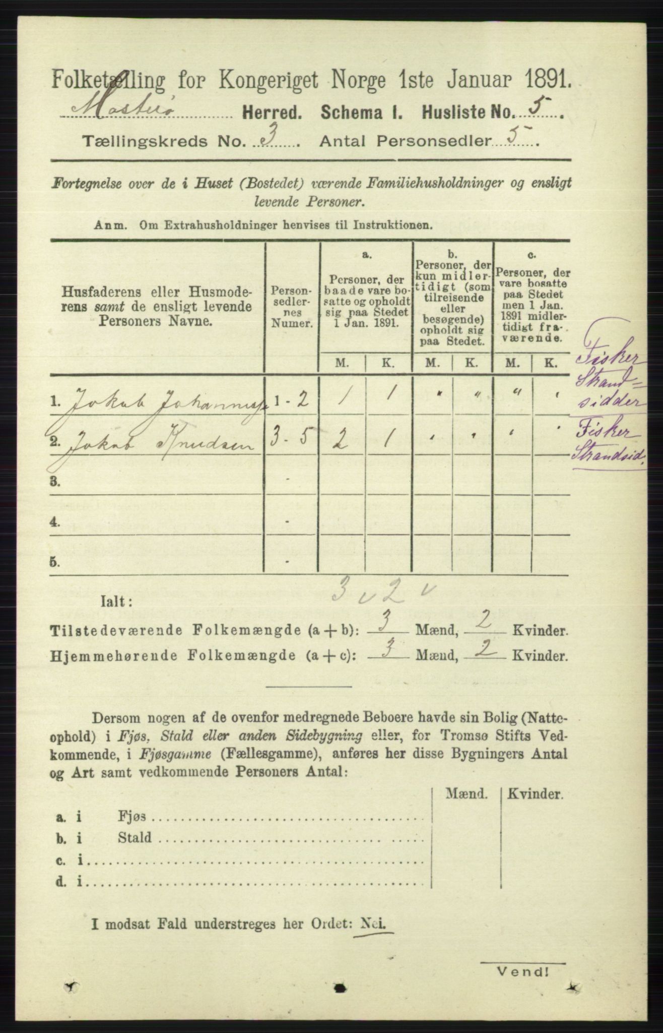 RA, Folketelling 1891 for 1143 Mosterøy herred, 1891, s. 921