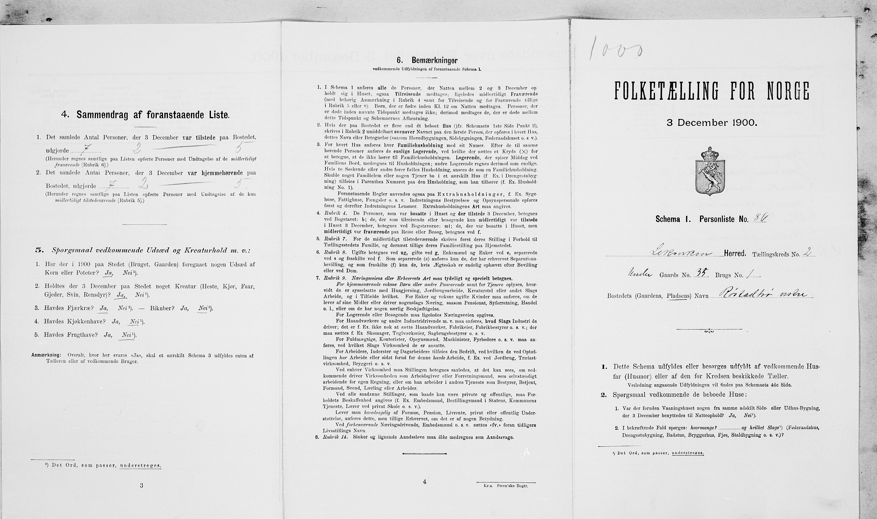 SAT, Folketelling 1900 for 1718 Leksvik herred, 1900, s. 326
