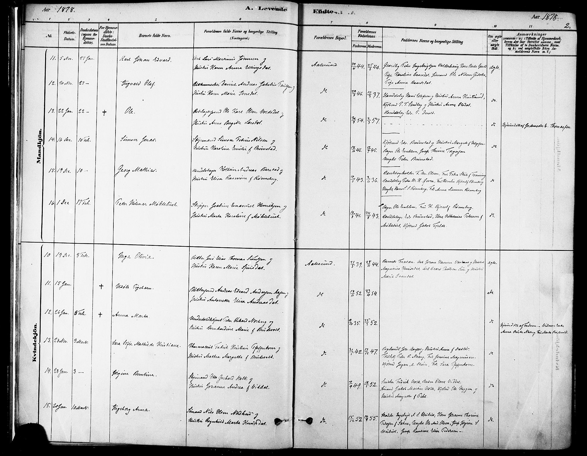 Ministerialprotokoller, klokkerbøker og fødselsregistre - Møre og Romsdal, AV/SAT-A-1454/529/L0454: Ministerialbok nr. 529A04, 1878-1885, s. 2