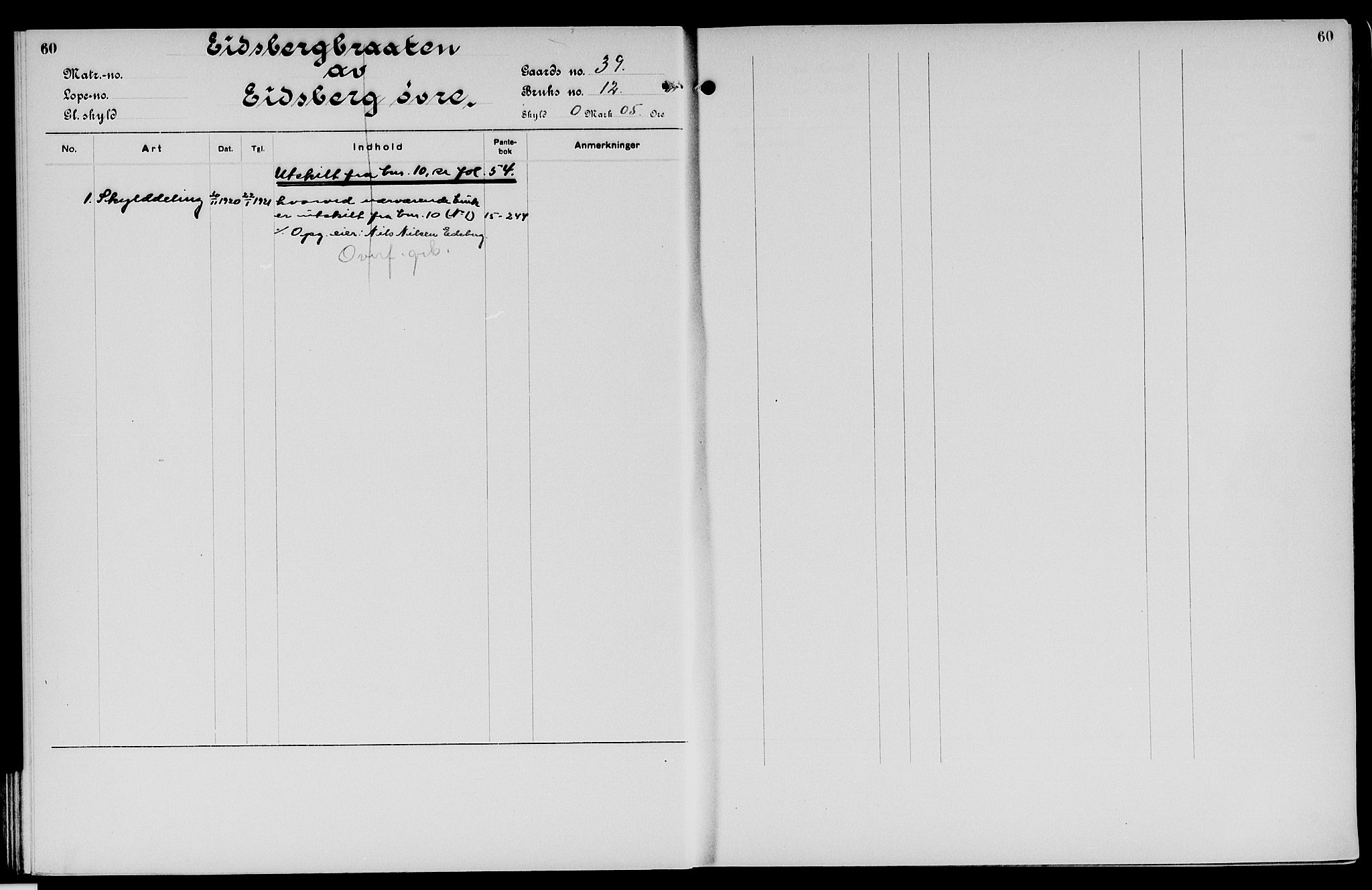 Vinger og Odal sorenskriveri, SAH/TING-022/H/Ha/Hac/Hacc/L0007: Panteregister nr. 3.7, 1923, s. 60