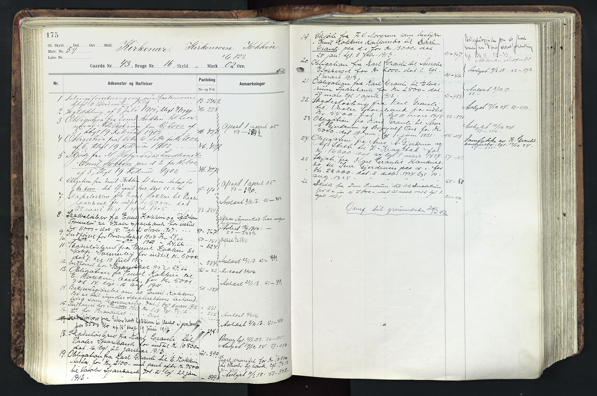 Solør tingrett, AV/SAH-TING-008/H/Ha/Hak/L0003: Panteregister nr. III, 1900-1935, s. 175