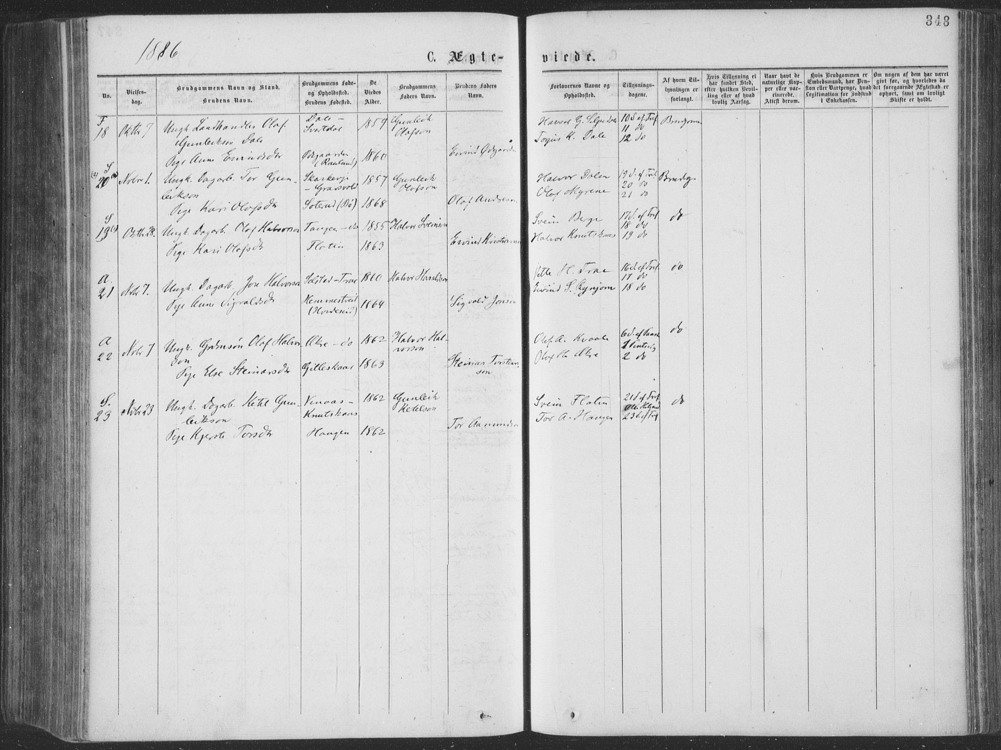 Seljord kirkebøker, SAKO/A-20/F/Fa/L0014: Ministerialbok nr. I 14, 1877-1886, s. 348