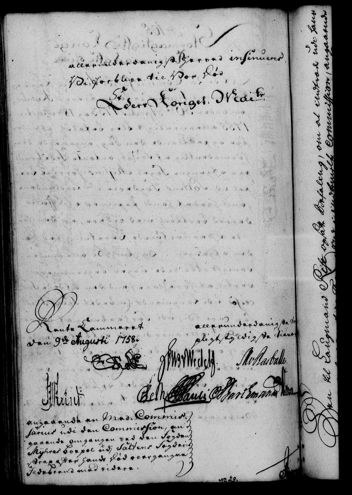 Rentekammeret, Kammerkanselliet, RA/EA-3111/G/Gf/Gfa/L0040: Norsk relasjons- og resolusjonsprotokoll (merket RK 52.40), 1758, s. 574