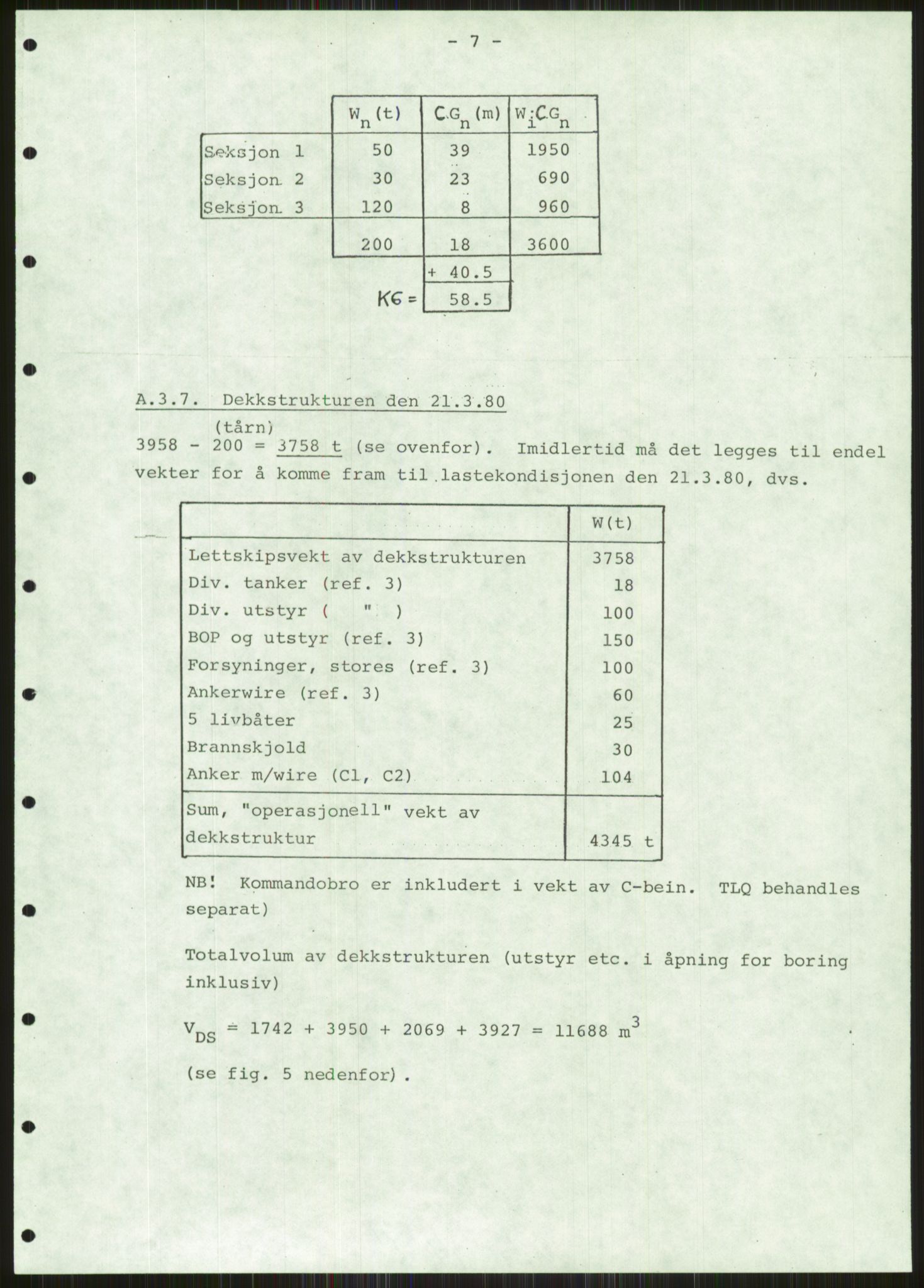 Justisdepartementet, Granskningskommisjonen ved Alexander Kielland-ulykken 27.3.1980, AV/RA-S-1165/D/L0004: 0001: Vurdering av stabilitet ved Emil Aall Dahle / 0002: Oppdragsrapport fra Norsk bygningsteknisk institutt/0003: NOU 1981:11 Alexander Kielland-ulykken (engelsk utgave), 1980-1981, s. 27