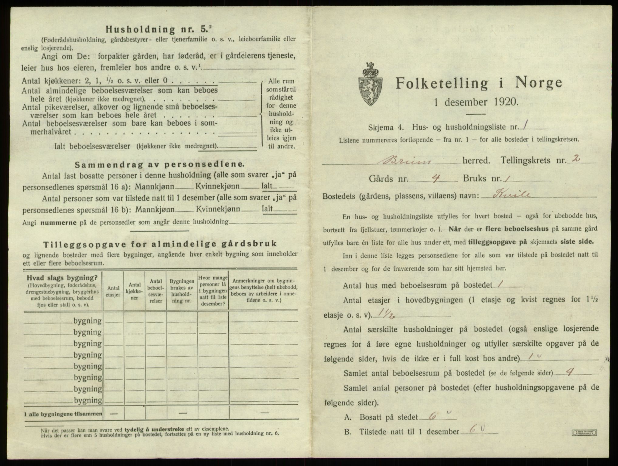 SAB, Folketelling 1920 for 1446 Breim herred, 1920, s. 66