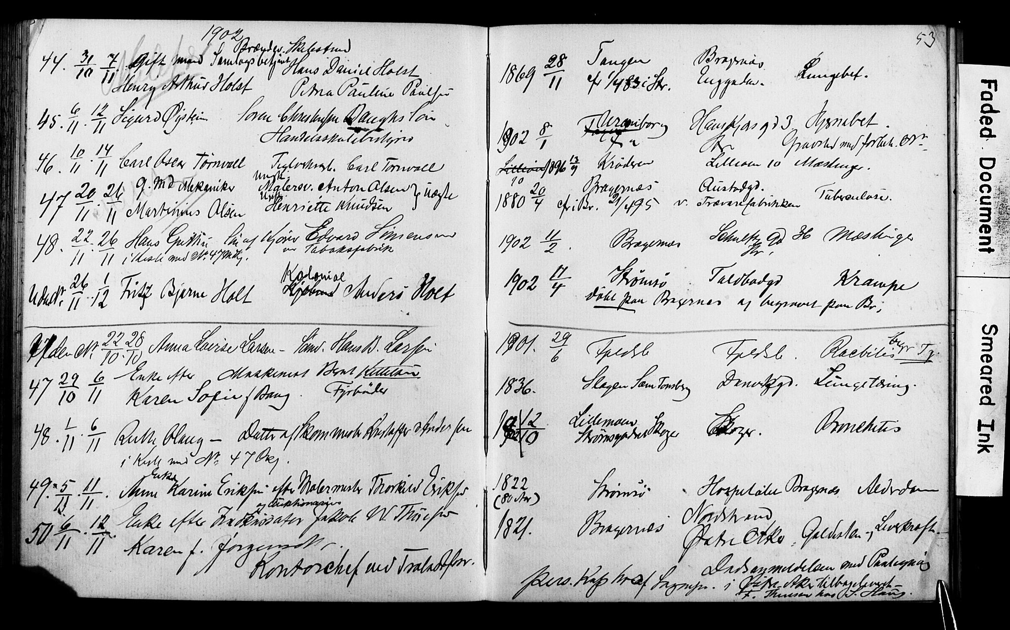 Strømsø kirkebøker, AV/SAKO-A-246/Y/Ya/L0005: Kladd til kirkebok nr. I 5, 1897-1903, s. 53