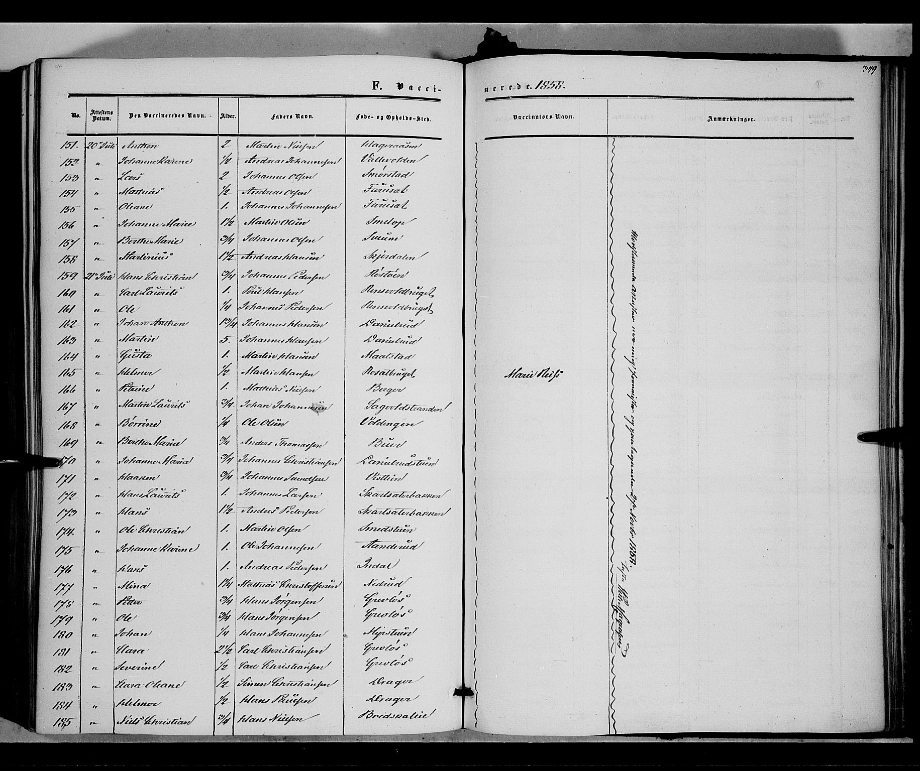 Vestre Toten prestekontor, AV/SAH-PREST-108/H/Ha/Haa/L0006: Ministerialbok nr. 6, 1856-1861, s. 349