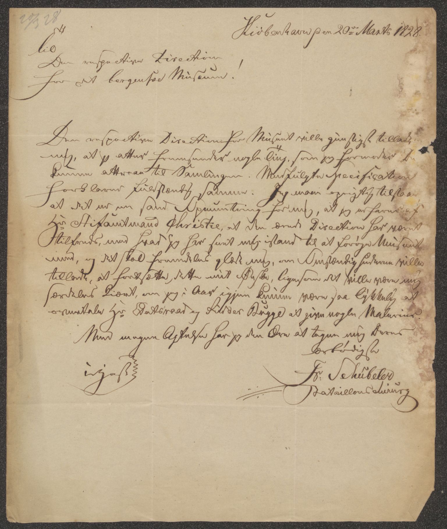 Bergens Museum, UMB/A007/D/Da/L0003/0003: Brevsamling 1828 / Brevsamling 1828, 1828