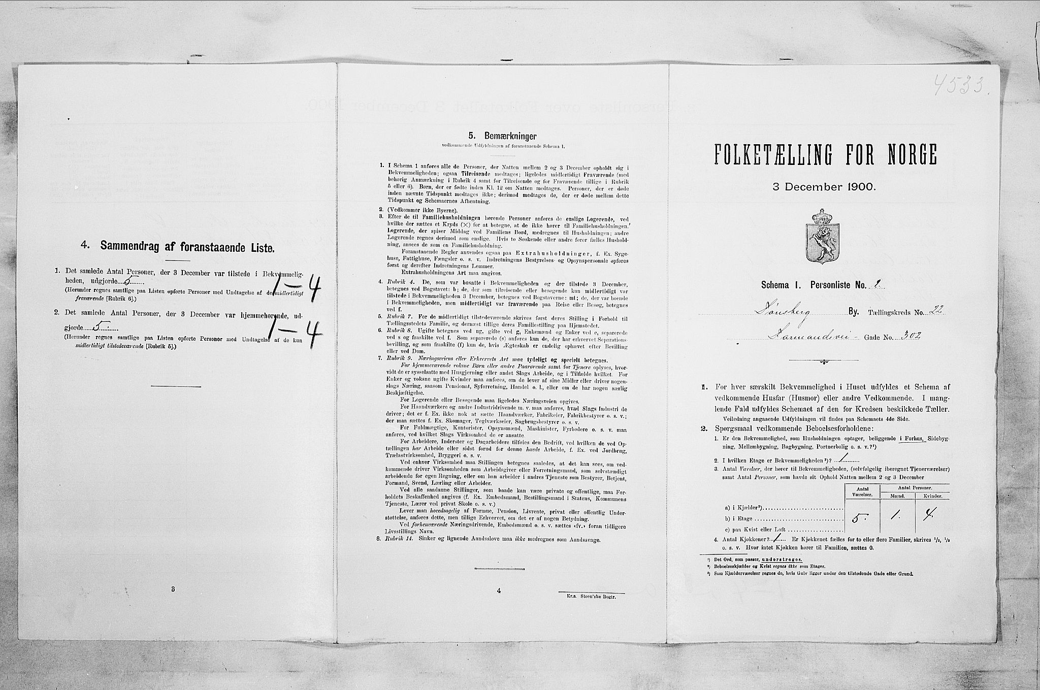 RA, Folketelling 1900 for 0705 Tønsberg kjøpstad, 1900, s. 3458