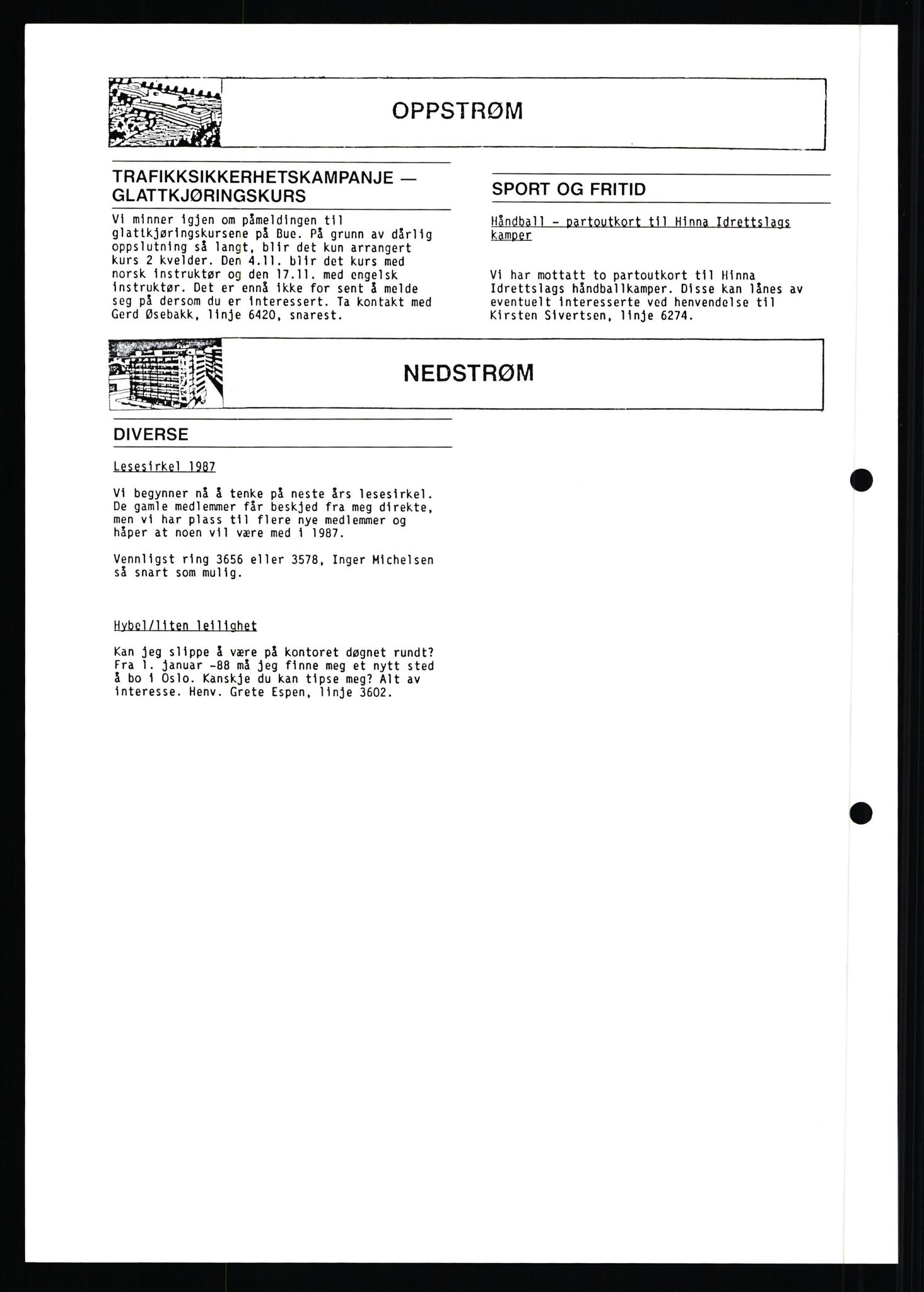 Pa 0982 - Esso Norge A/S, AV/SAST-A-100448/X/Xd/L0003: Ukenytt, 1987-1991